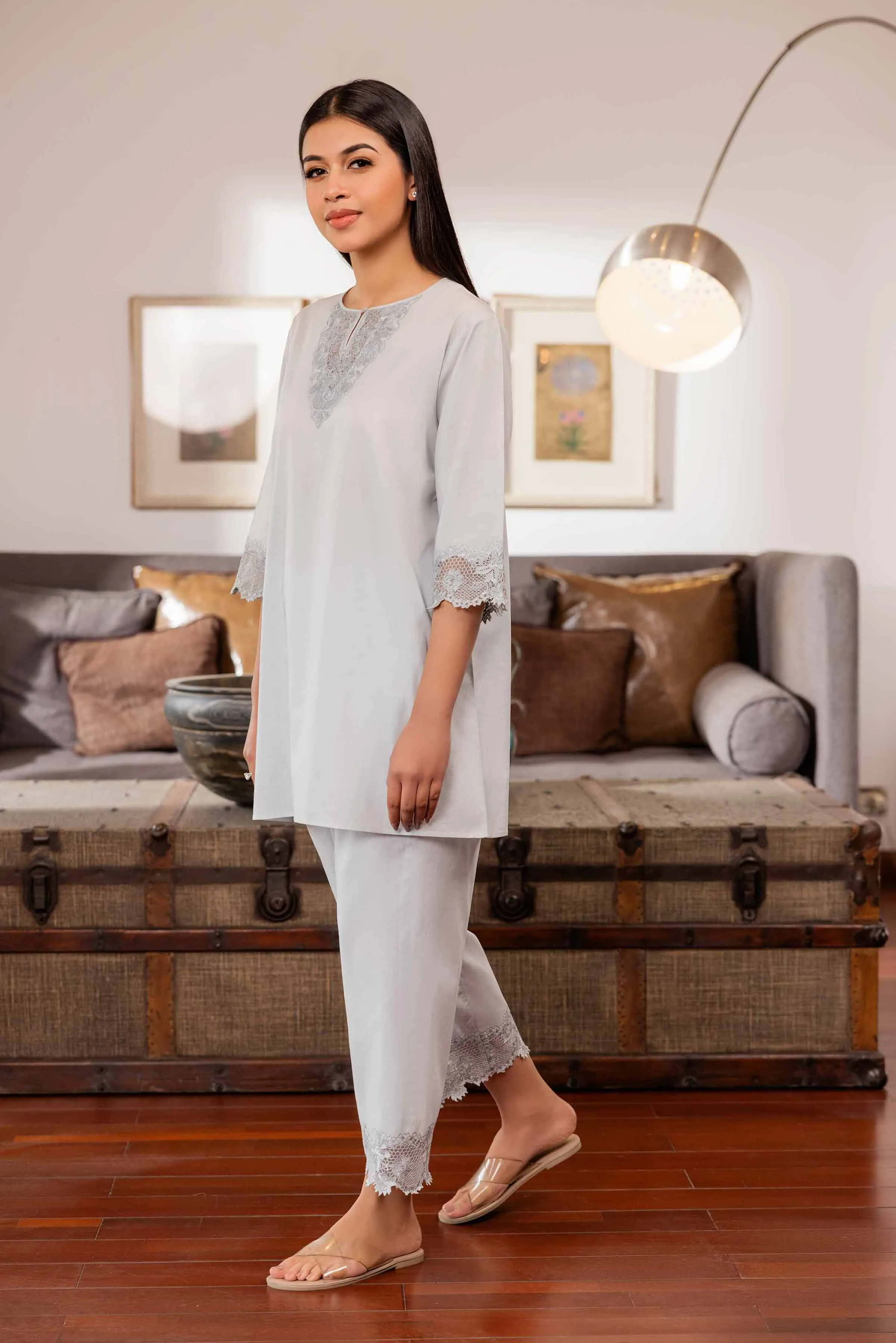 2 Piece - Embroidered Loungewear - KLS24-08