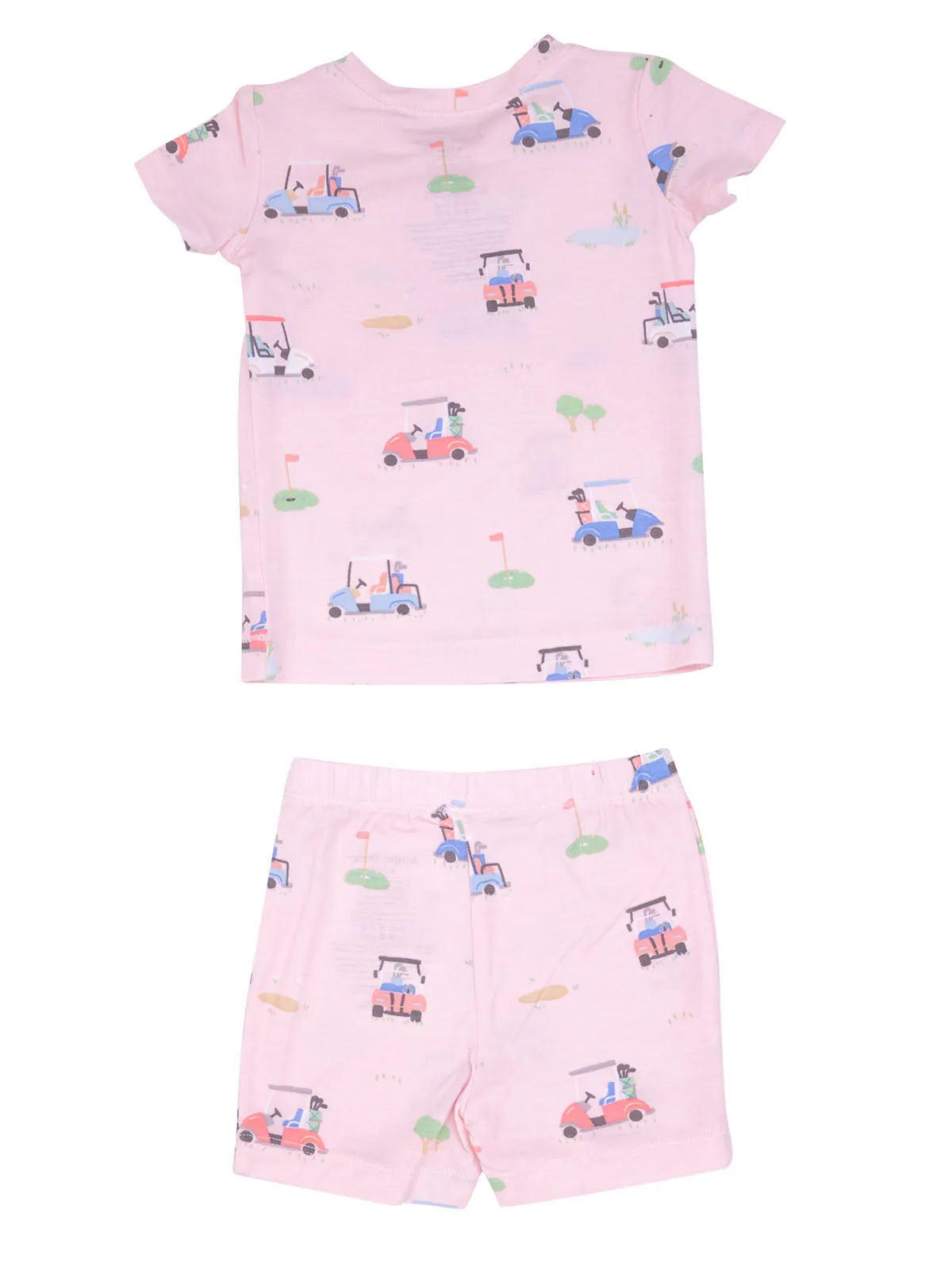 2-Piece Short Loungewear Set, Golf Carts Pink