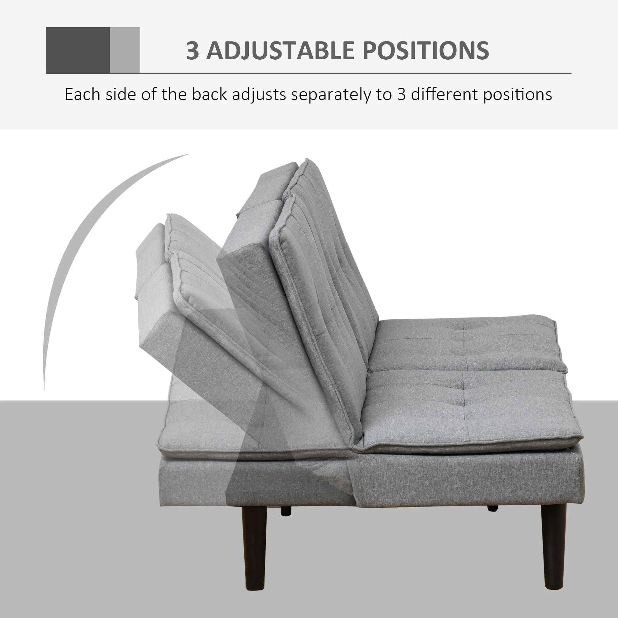 3 Position Sofa Bed - Grey