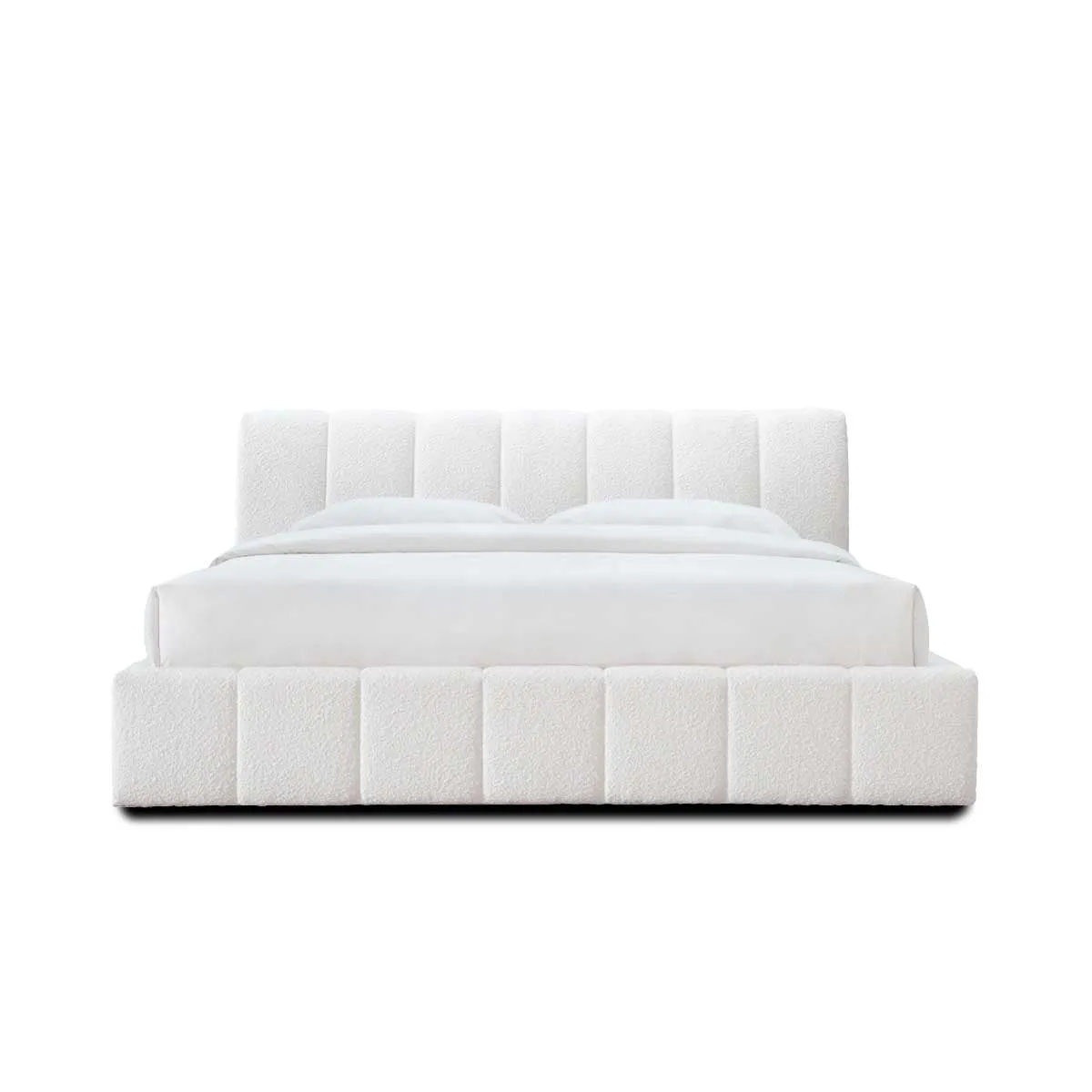 Allocco King Bed (White Boucle)