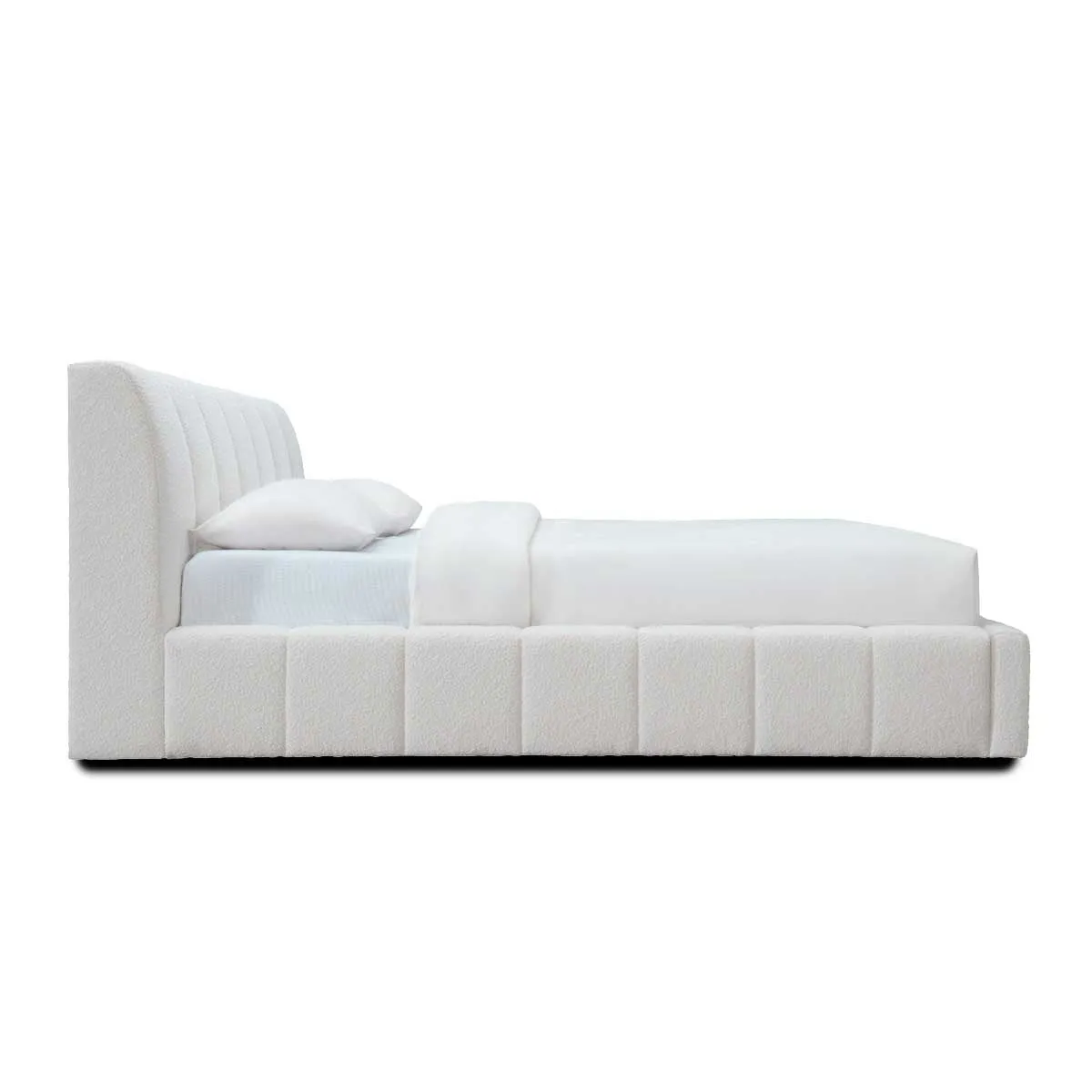 Allocco King Bed (White Boucle)