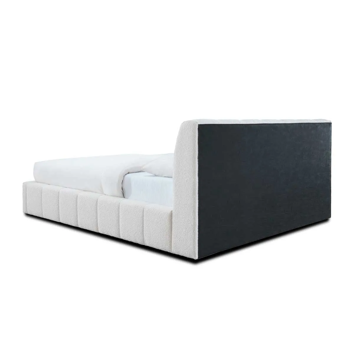 Allocco King Bed (White Boucle)