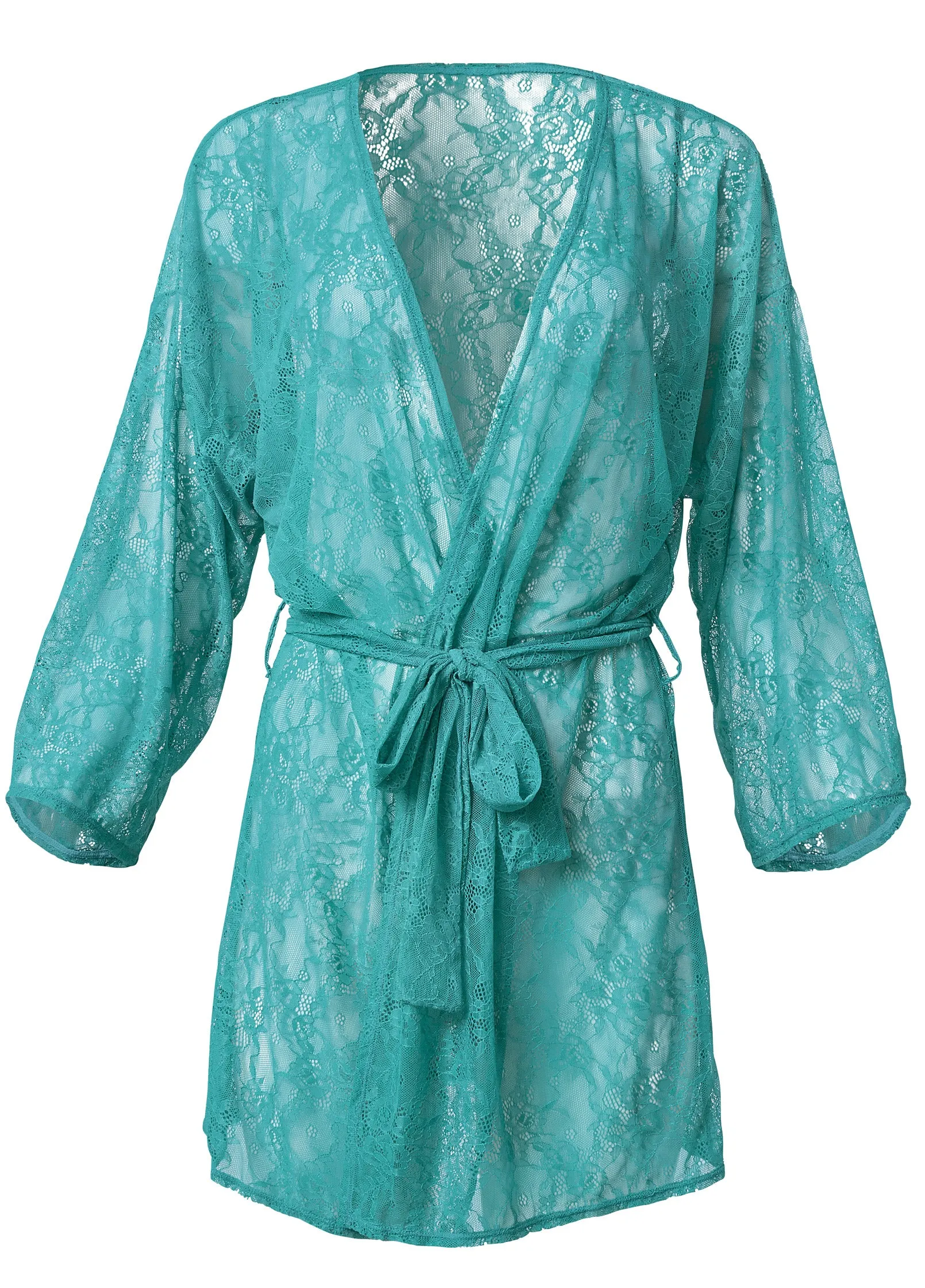 Allover Lace Robe - Teal