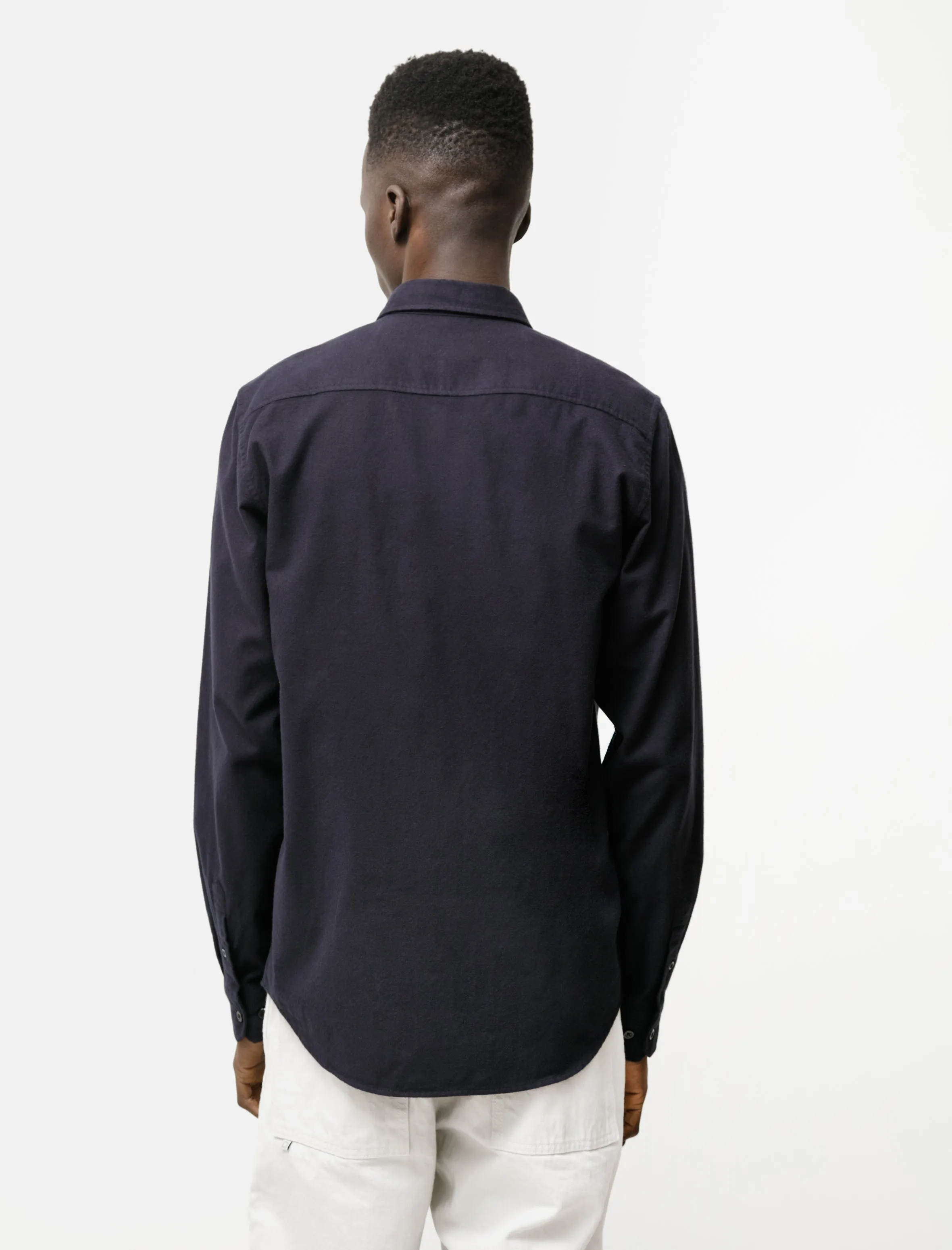 Anton Brushed Flannel Dark Navy