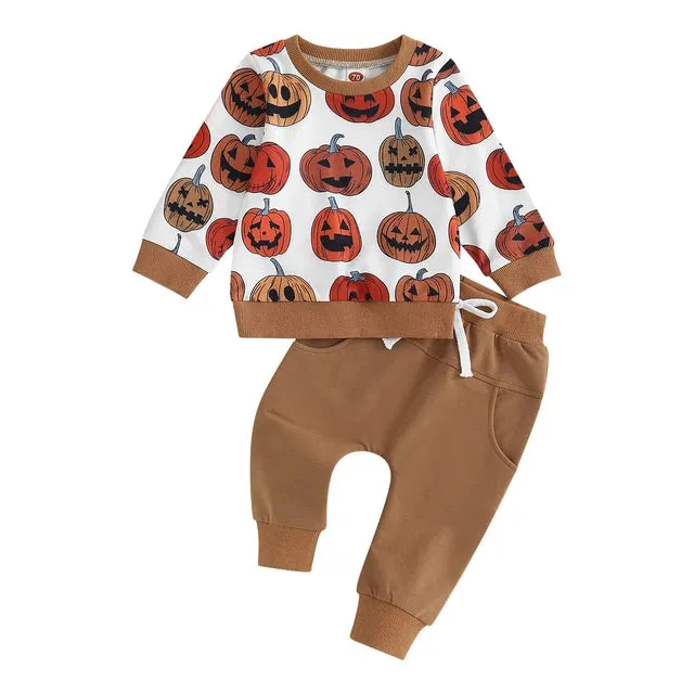 Baby Boys (to 3T) Halloween Pumpkin Loungewear Outfit