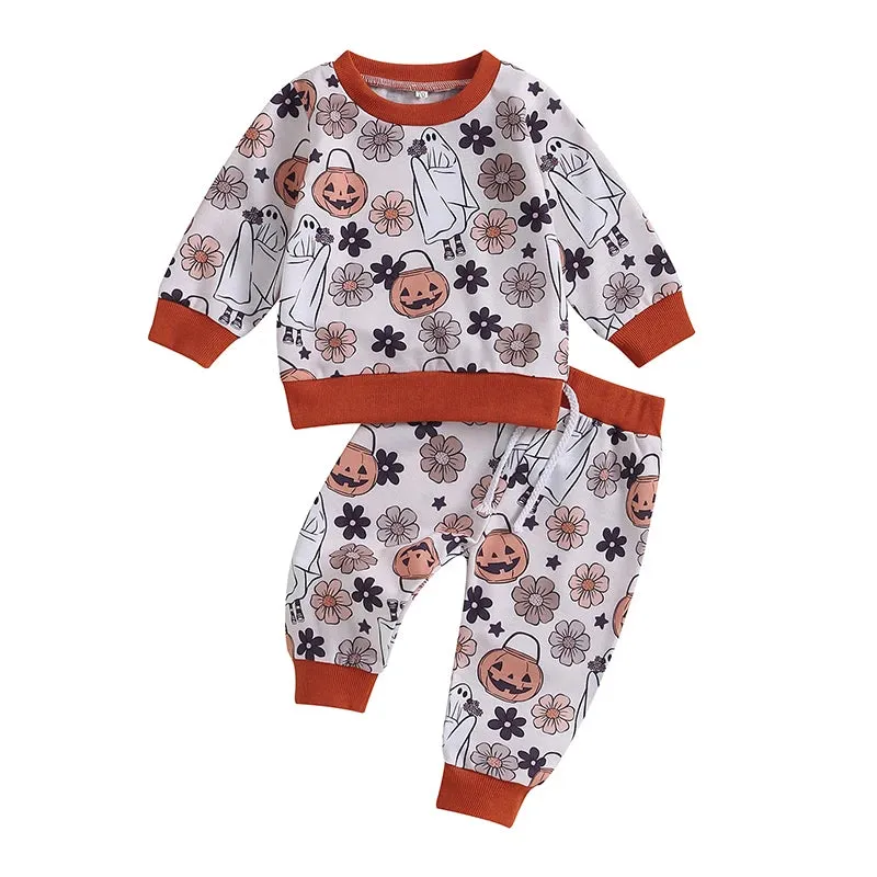 Baby Toddler Girls (to 3T) Halloween Loungewear Set Ghost