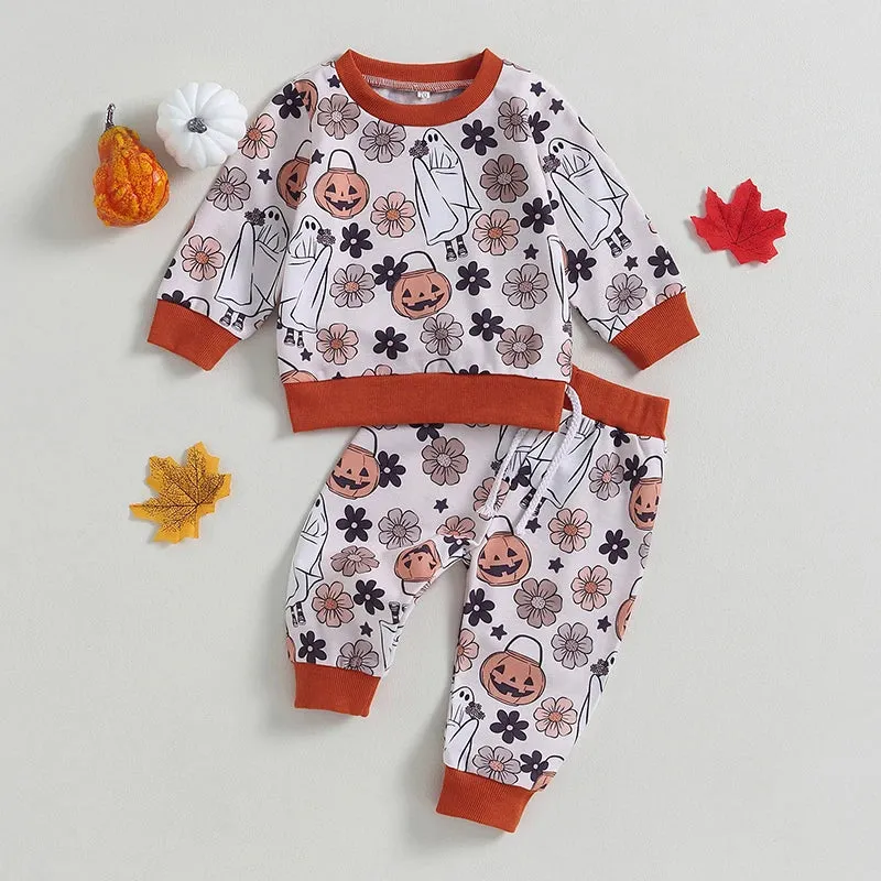 Baby Toddler Girls (to 3T) Halloween Loungewear Set Ghost