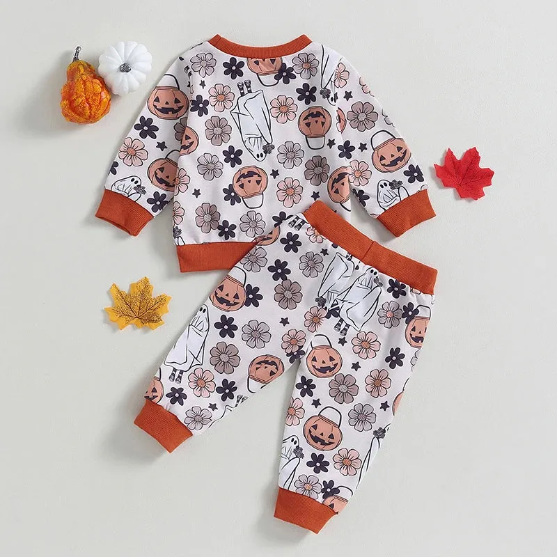 Baby Toddler Girls (to 3T) Halloween Loungewear Set Ghost