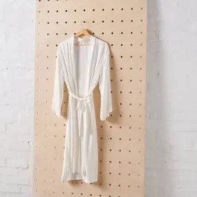 Bamboo Robe in White - Long Length