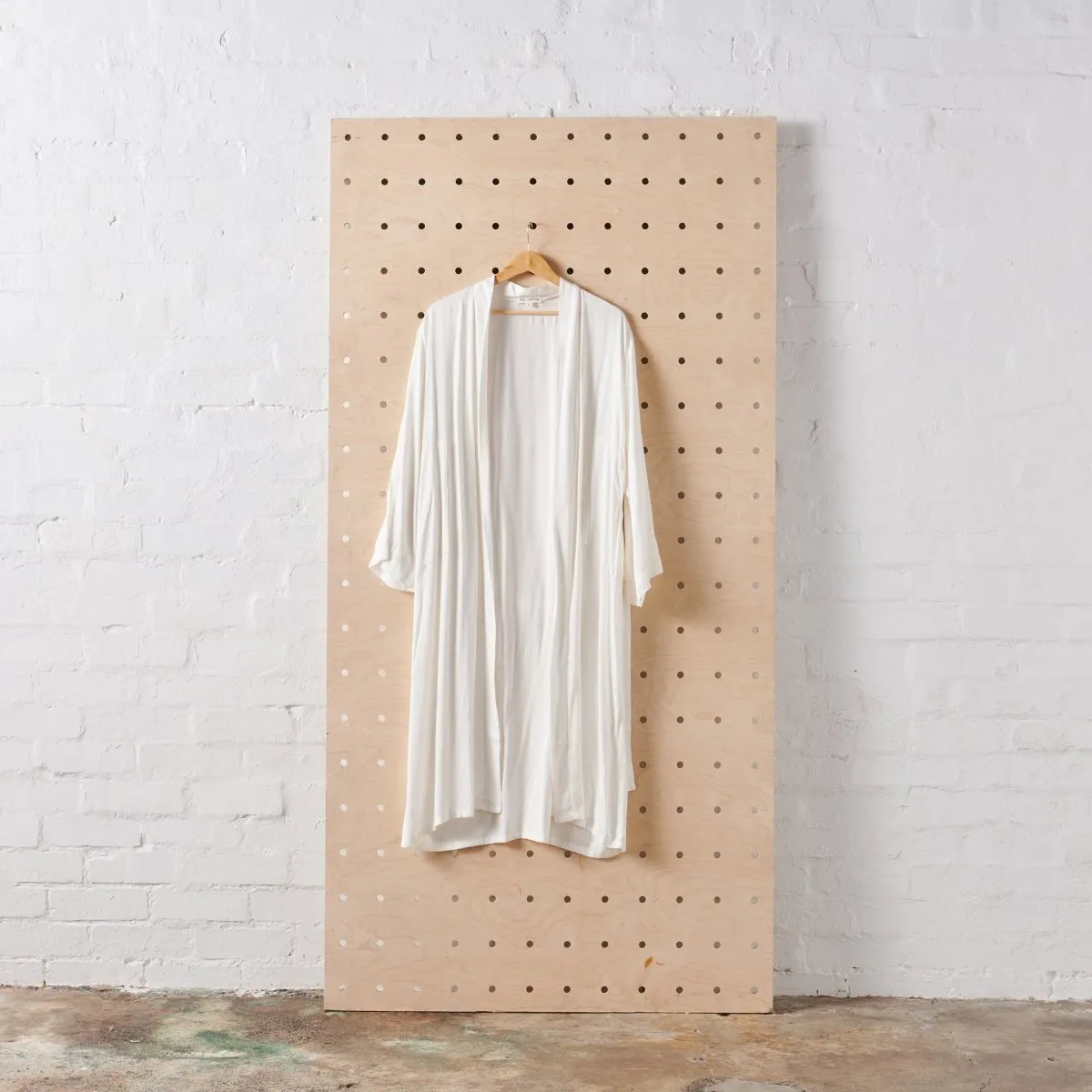 Bamboo Robe in White - Long Length