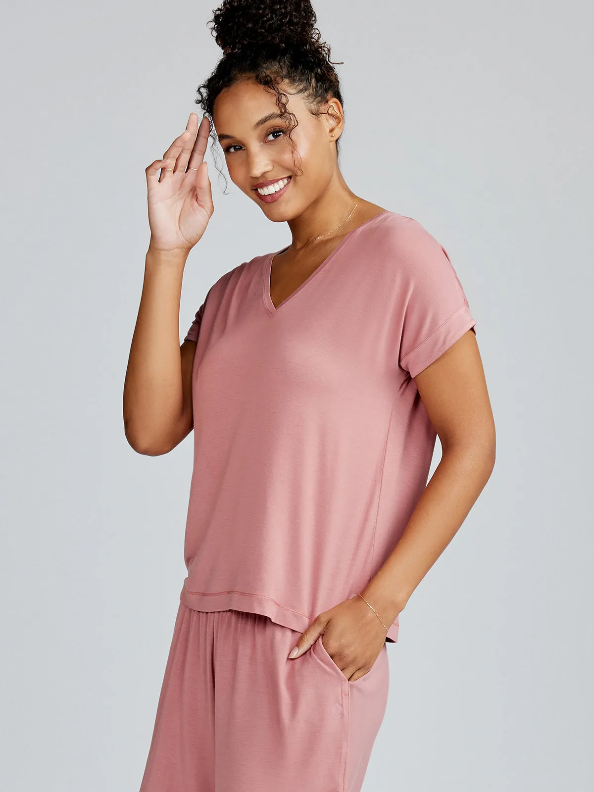 Bamboo Silk Sleep V-Neck T-Shirt