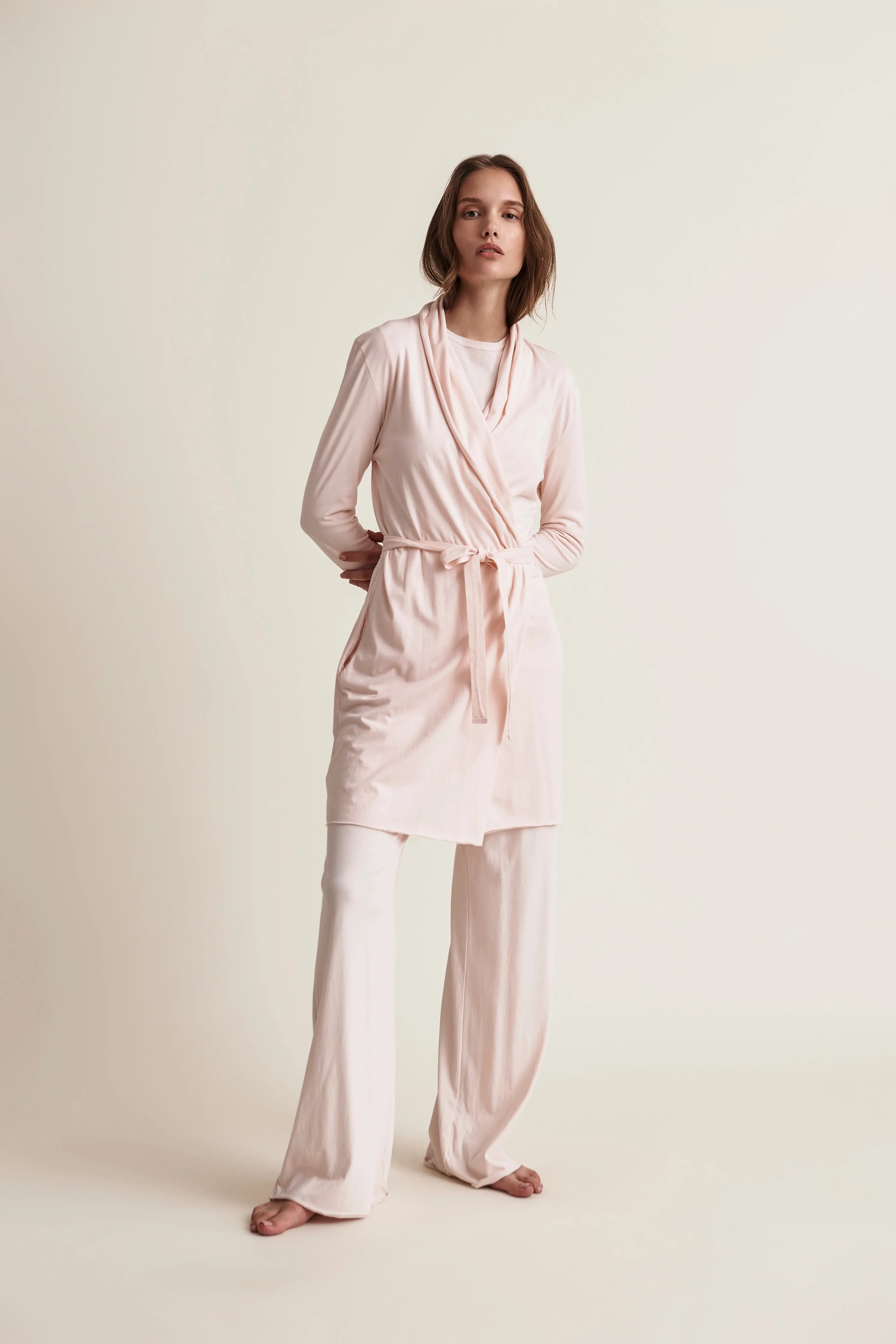 Basic Double Layer Wrap Robe