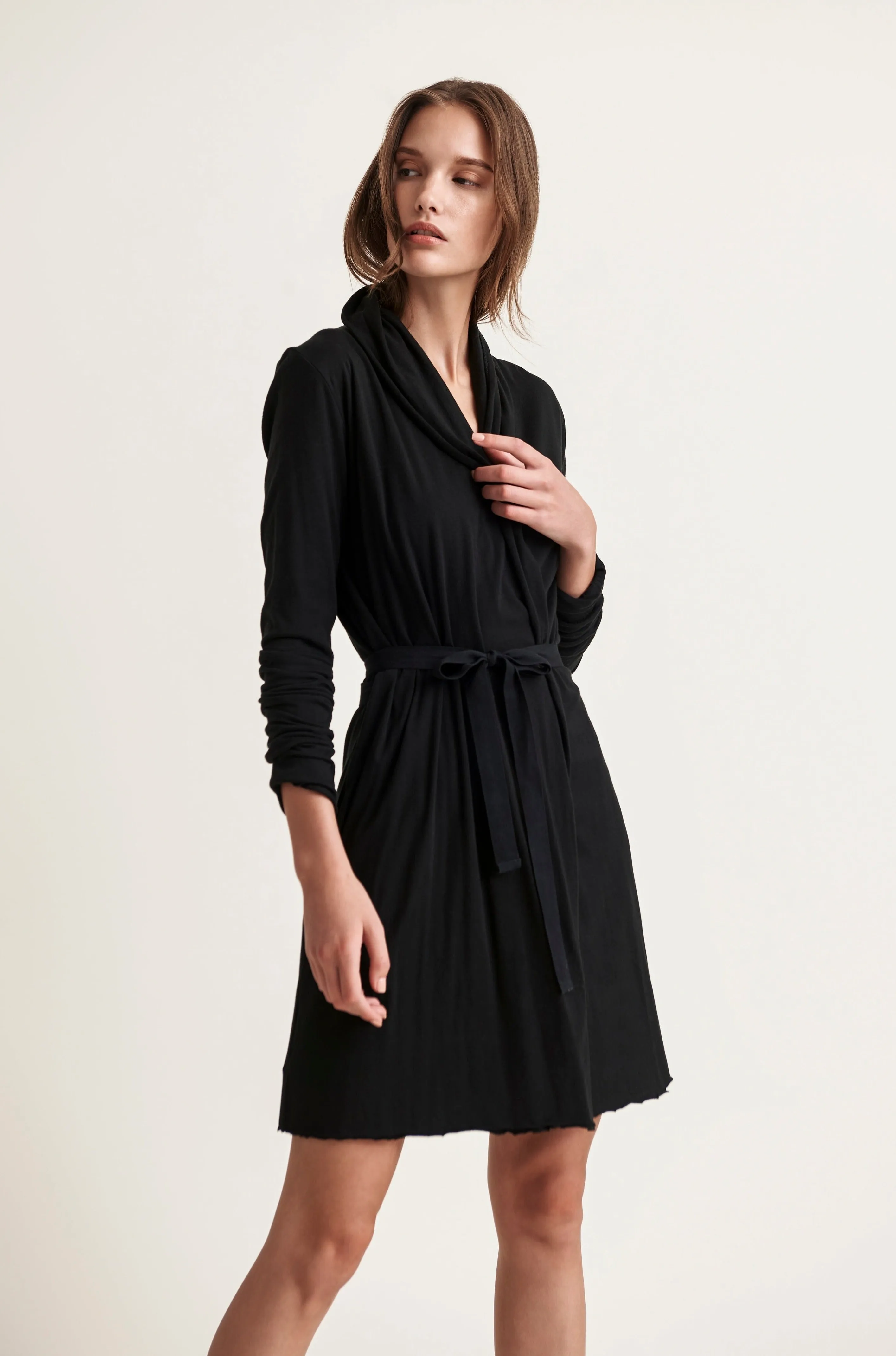 Basic Double Layer Wrap Robe