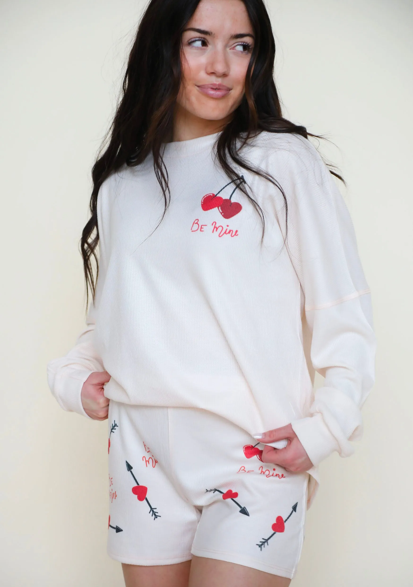 Be Mine Heart Cherry Loungewear Set