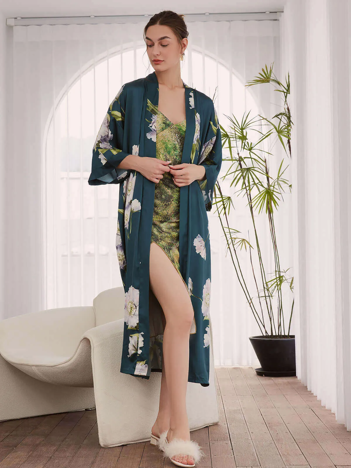 Blooming Anemone Kimono Robe