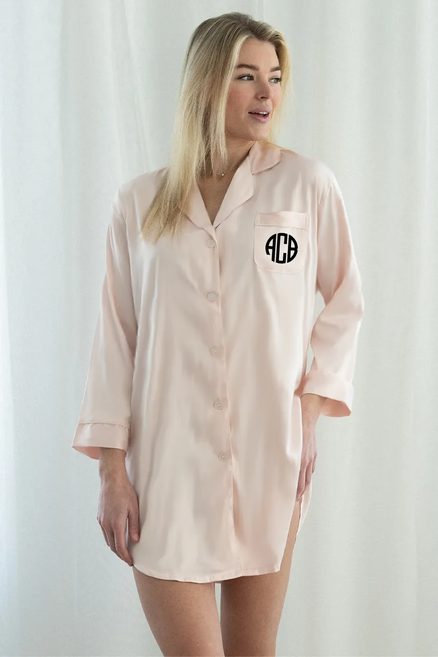 Blush Satin Sleep Shirt