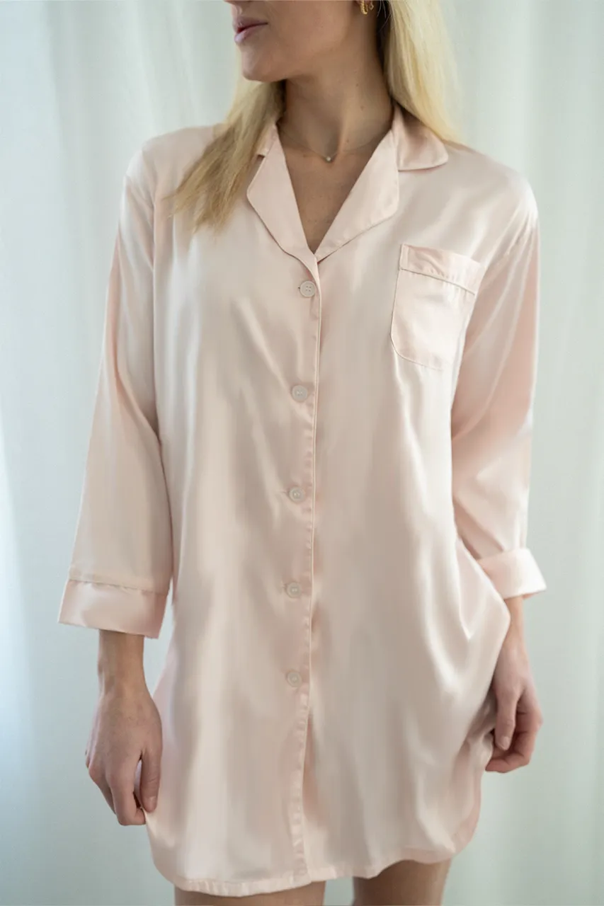 Blush Satin Sleep Shirt