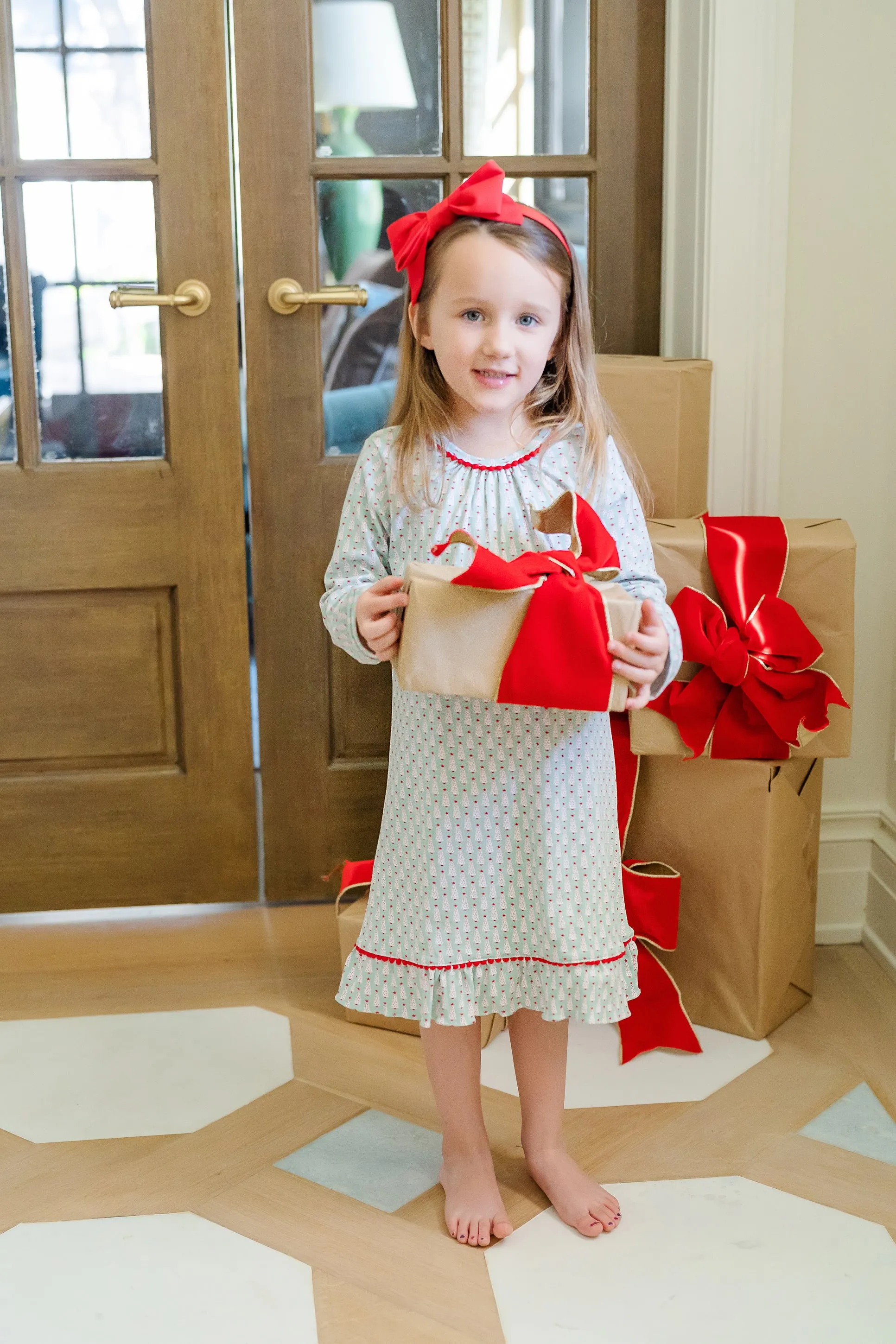 Carlin Nightgown | Festive Christmas Trees (12-18M)