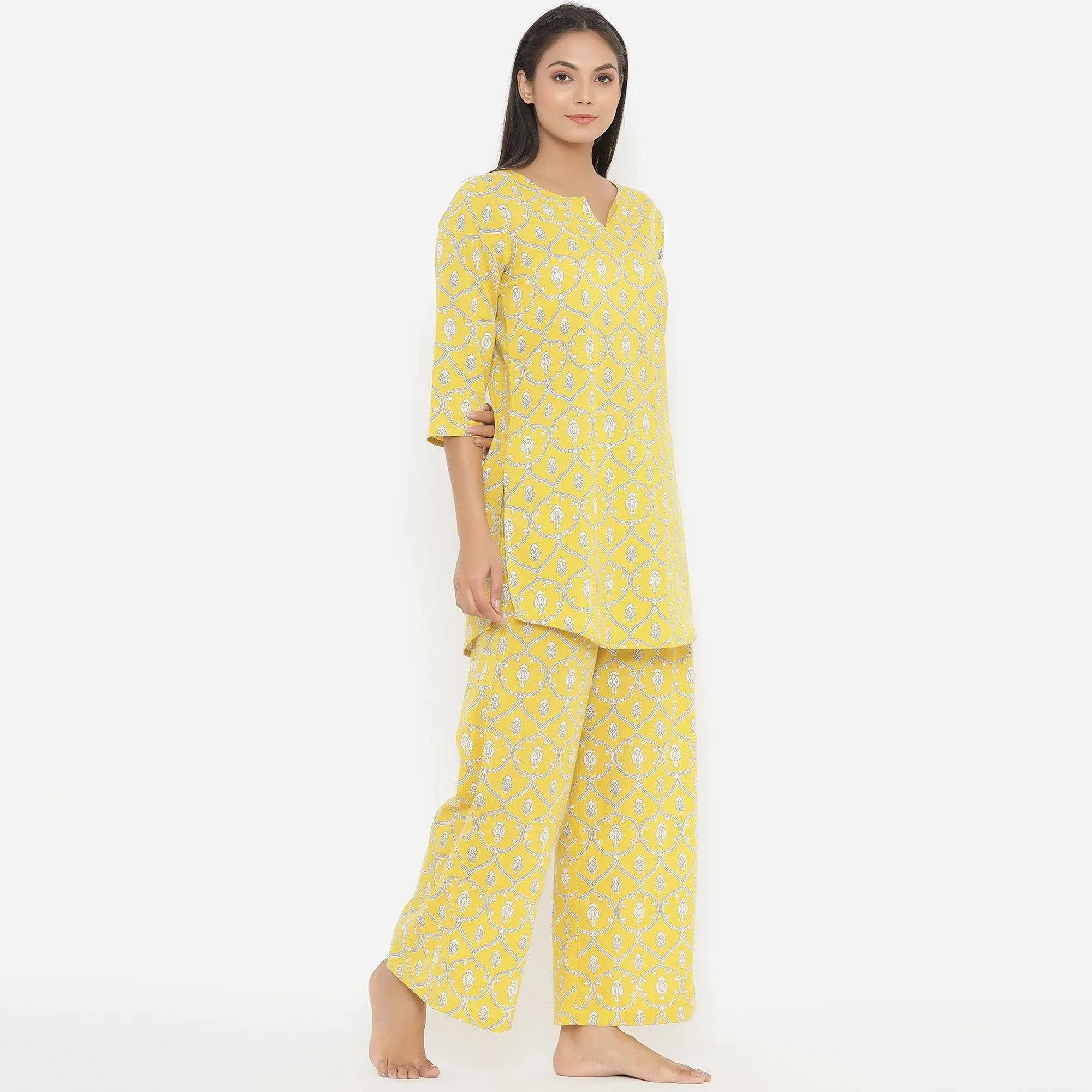 Chandelier Print On Yellow Loungewear