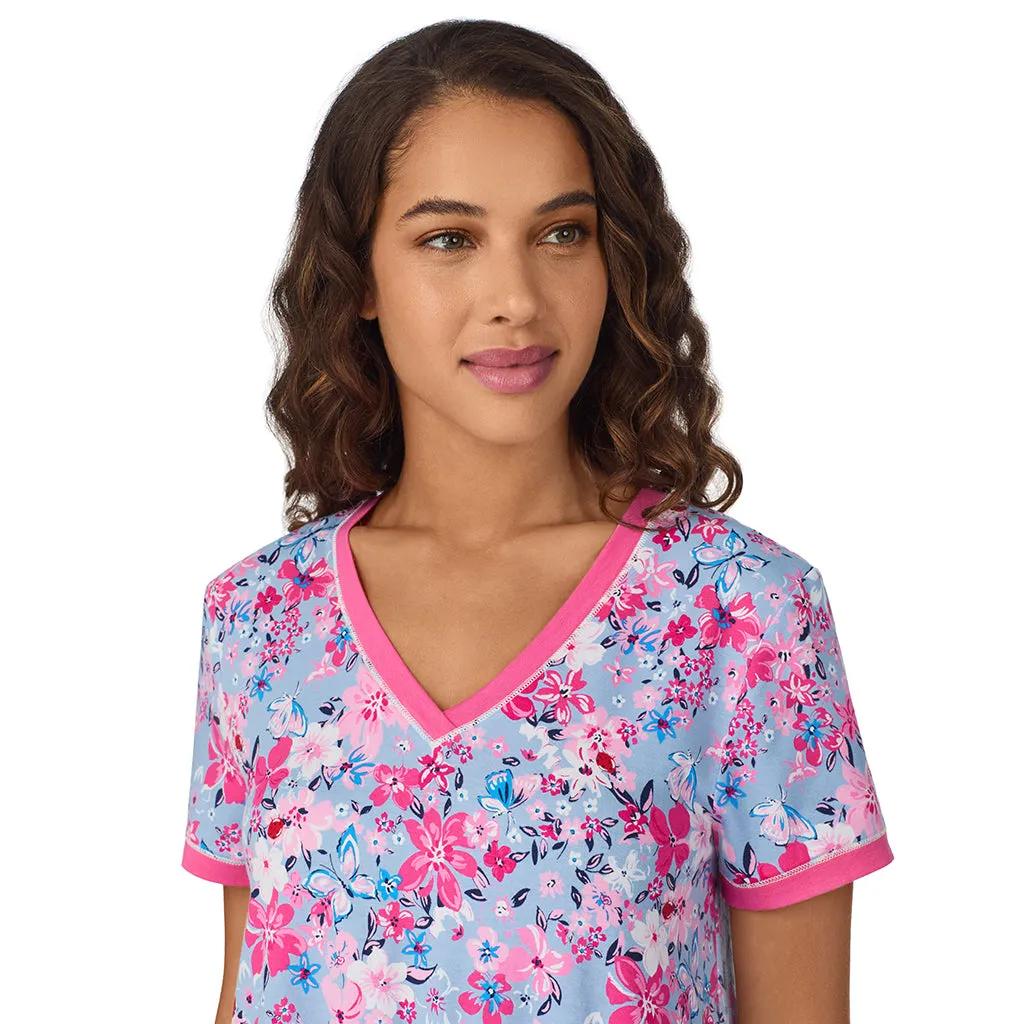 Cotton-Blend Short Sleeve Sleep Shirt