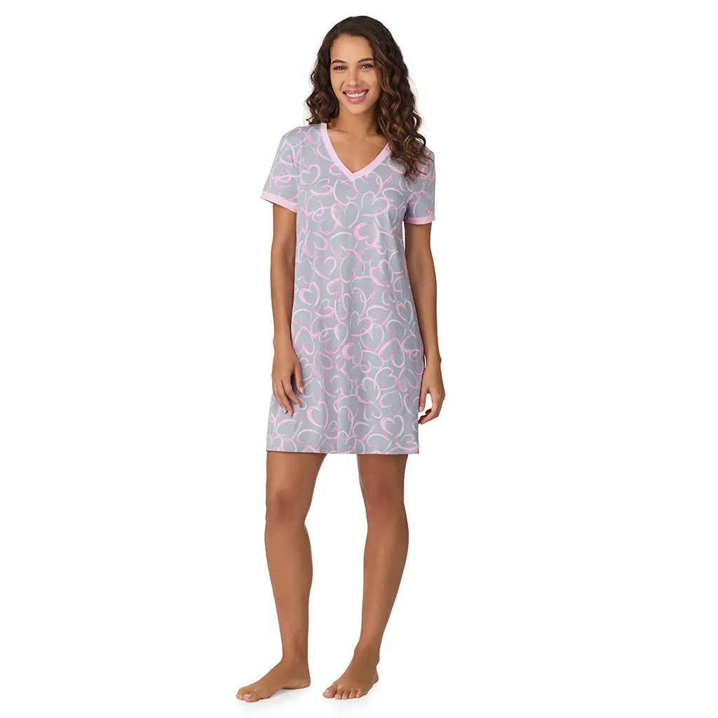 Cotton-Blend Short Sleeve Sleep Shirt