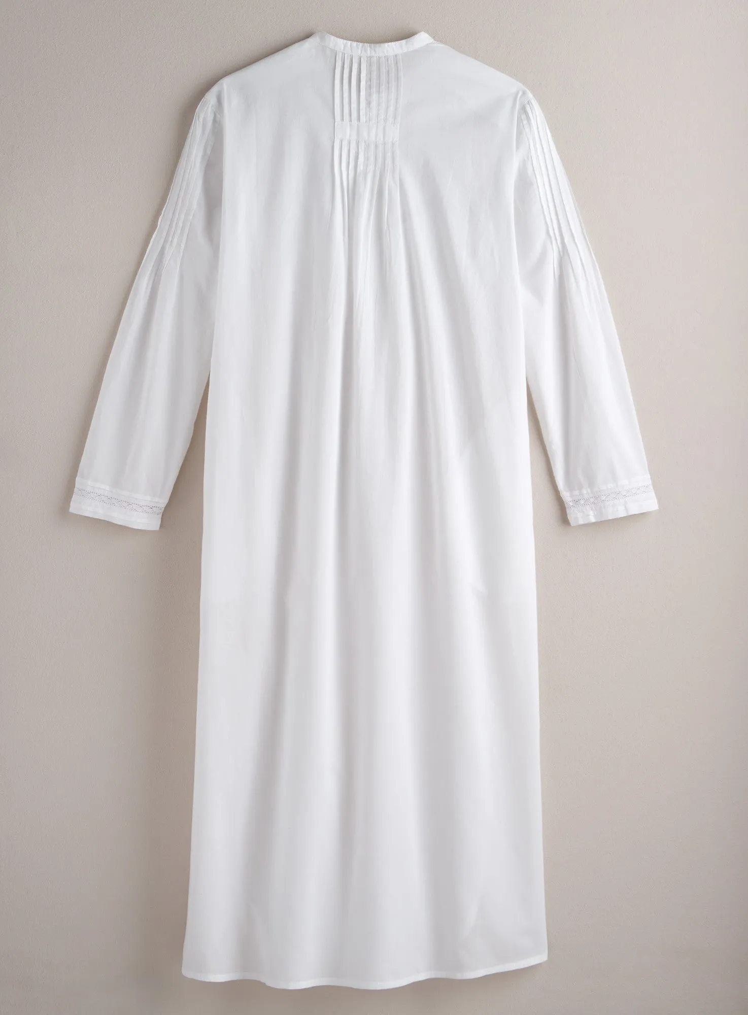 Final Sale: Long-Sleeve Cotton Pintuck Nightgown (No Returns)