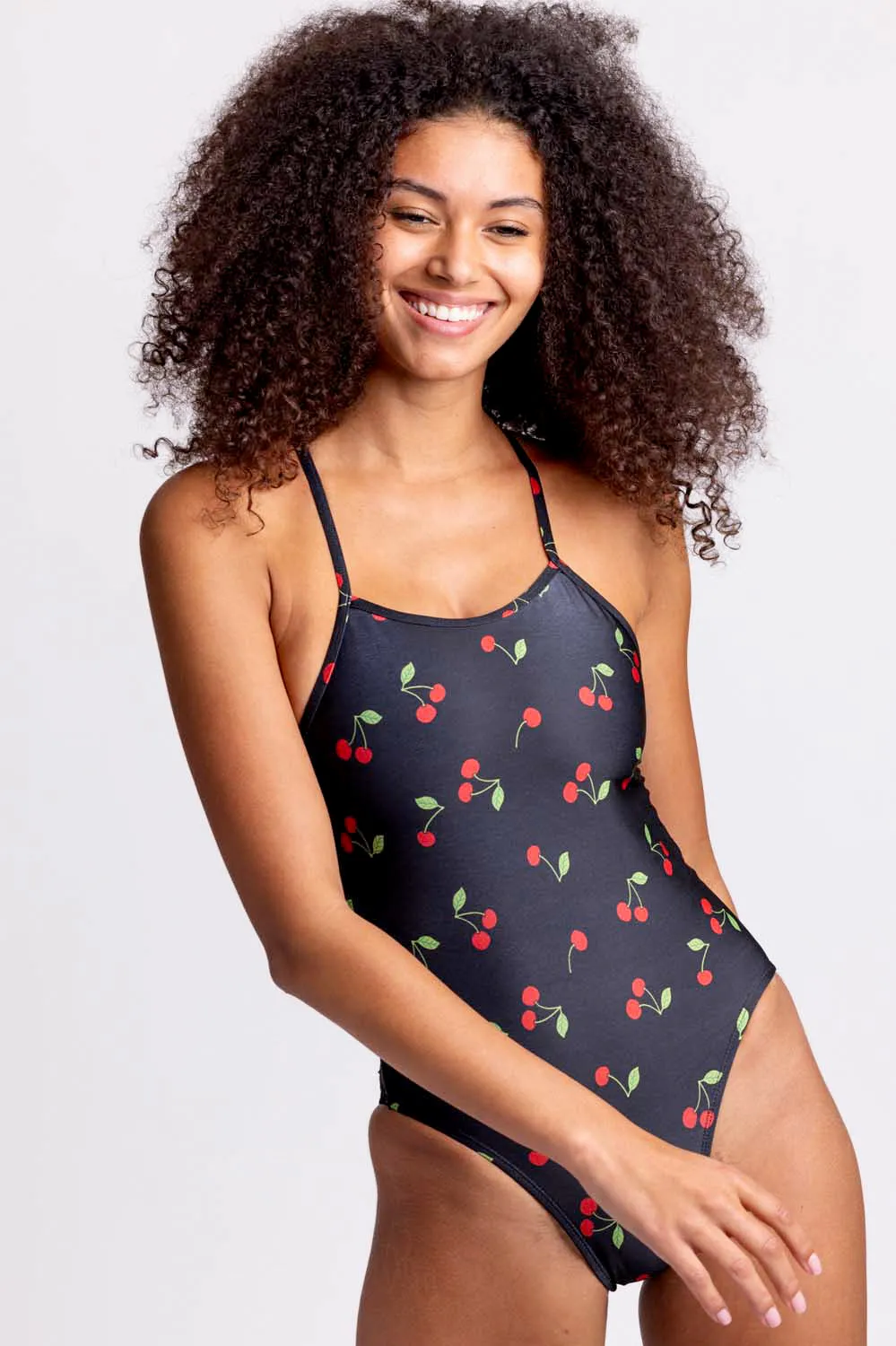 Dayno 3 Adorable Cherry-Printed Swim Onesie for Infants