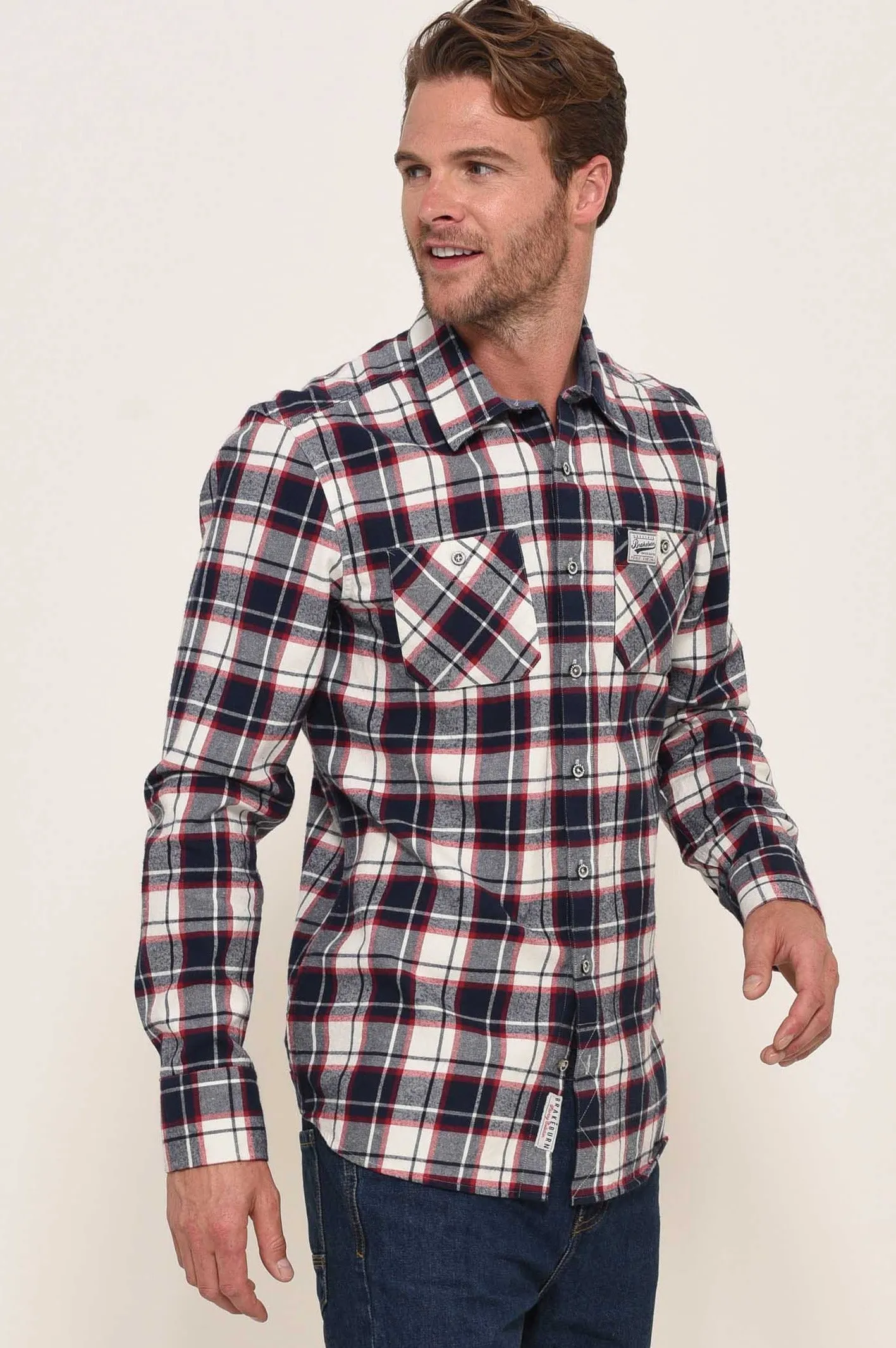 Flannel Check Shirt Ecru