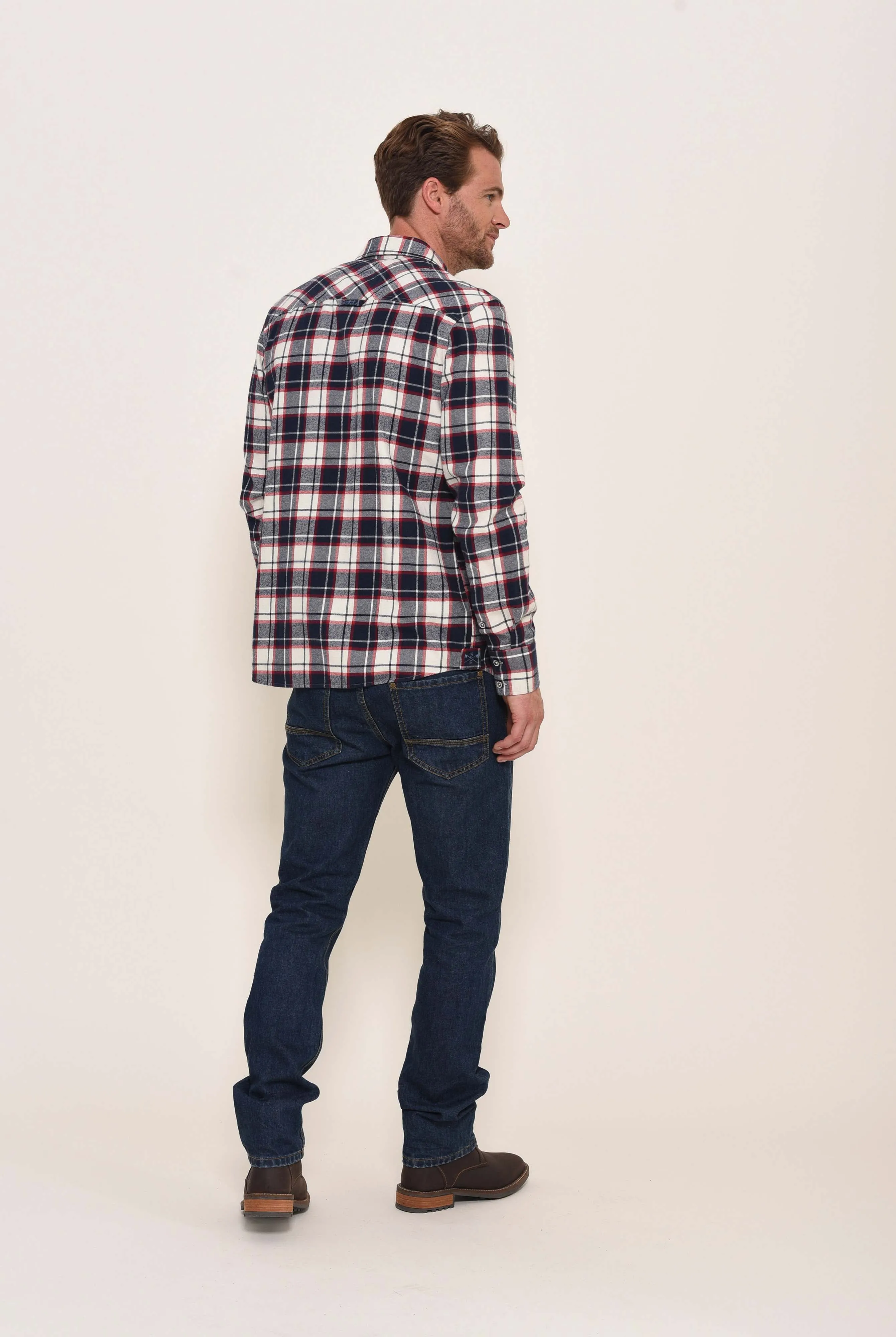 Flannel Check Shirt Ecru