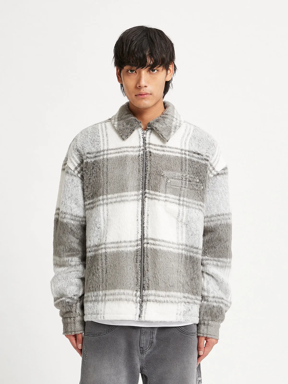 FLANNEL - GREY/WHITE