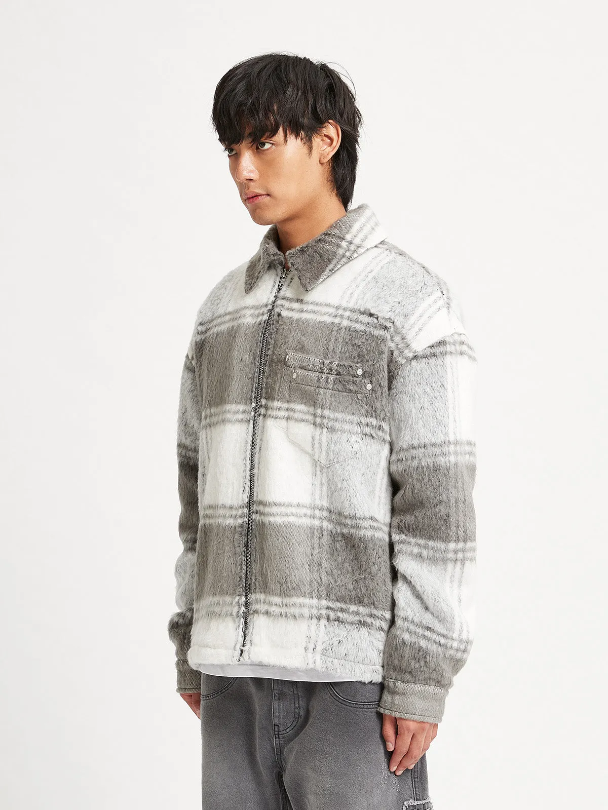 FLANNEL - GREY/WHITE