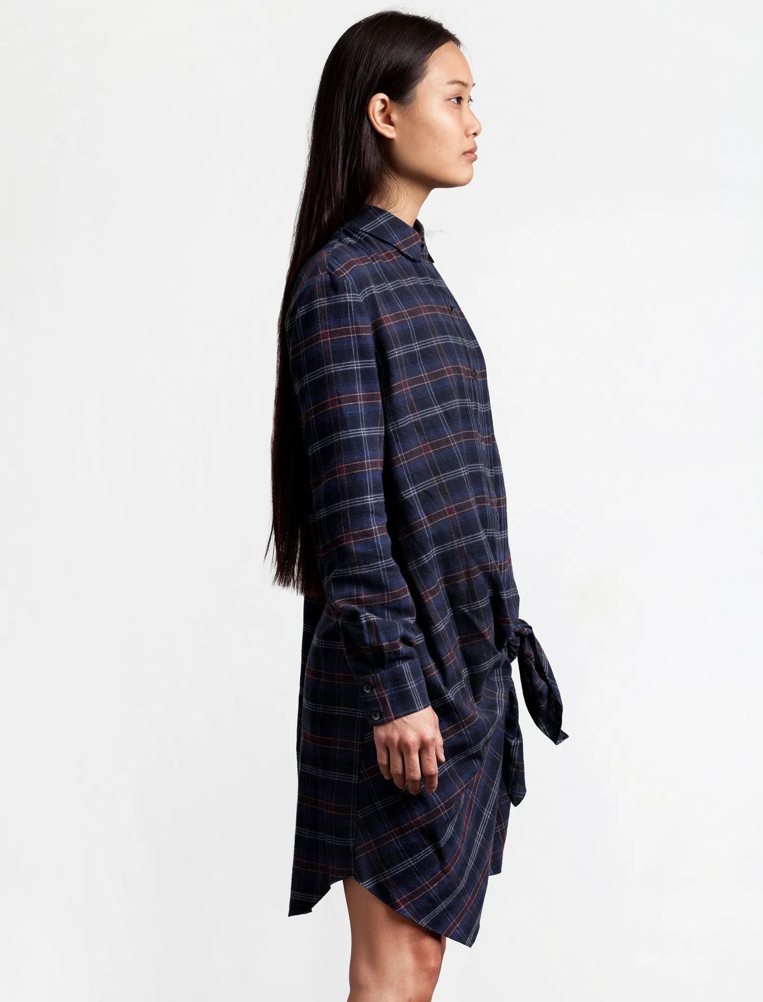 Flannel Side Tie Dress