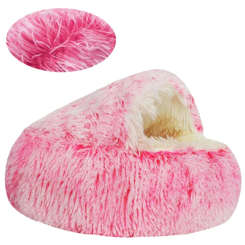 Fluffy Warming pet Cave Bed