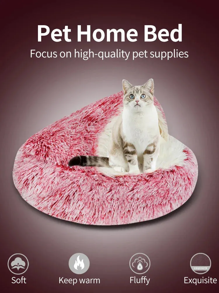 Fluffy Warming pet Cave Bed