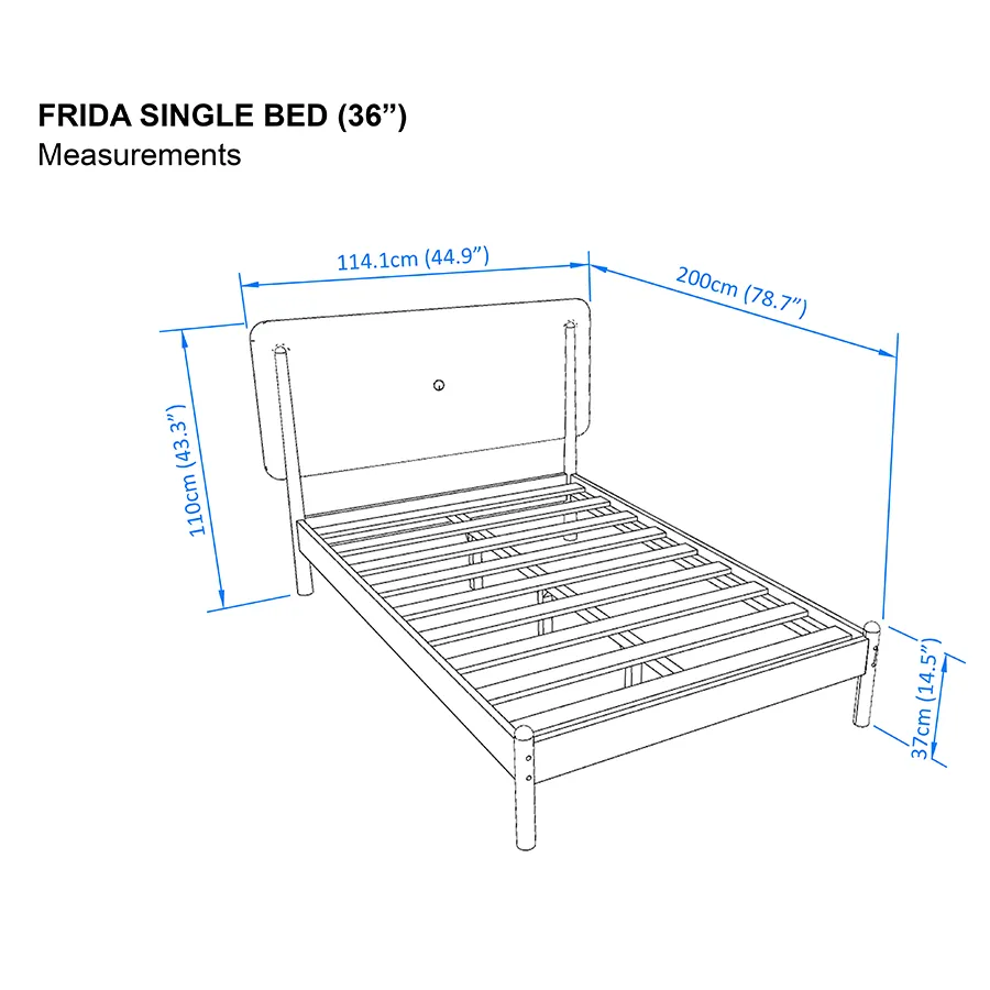 Frida 36x75" Bed - Oak