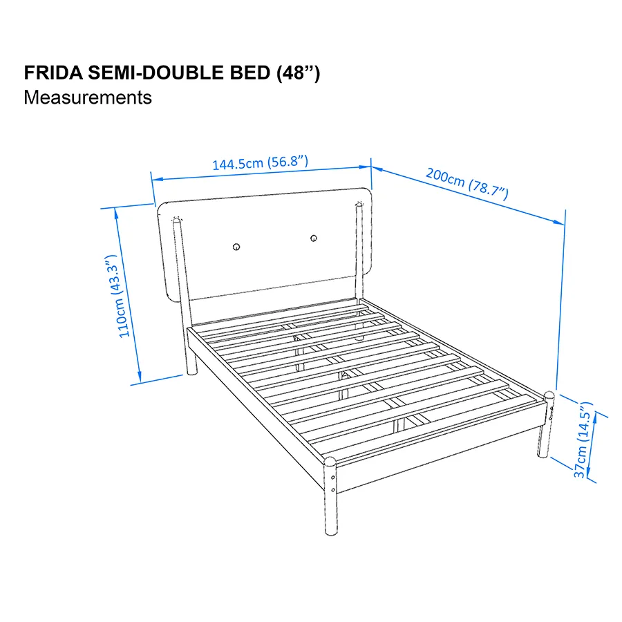 Frida 48x75" Bed - Oak