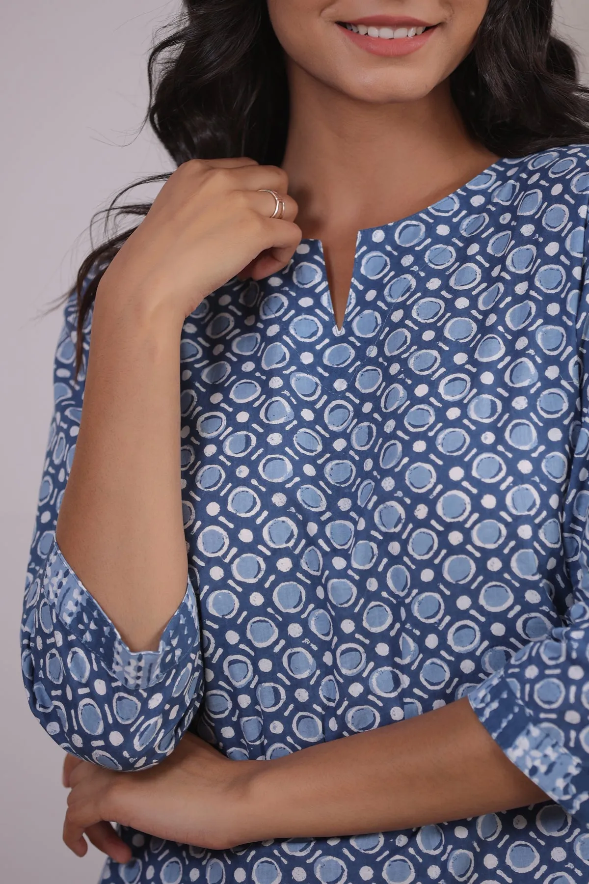 Geometric Patterns on Sky Blue Loungewear