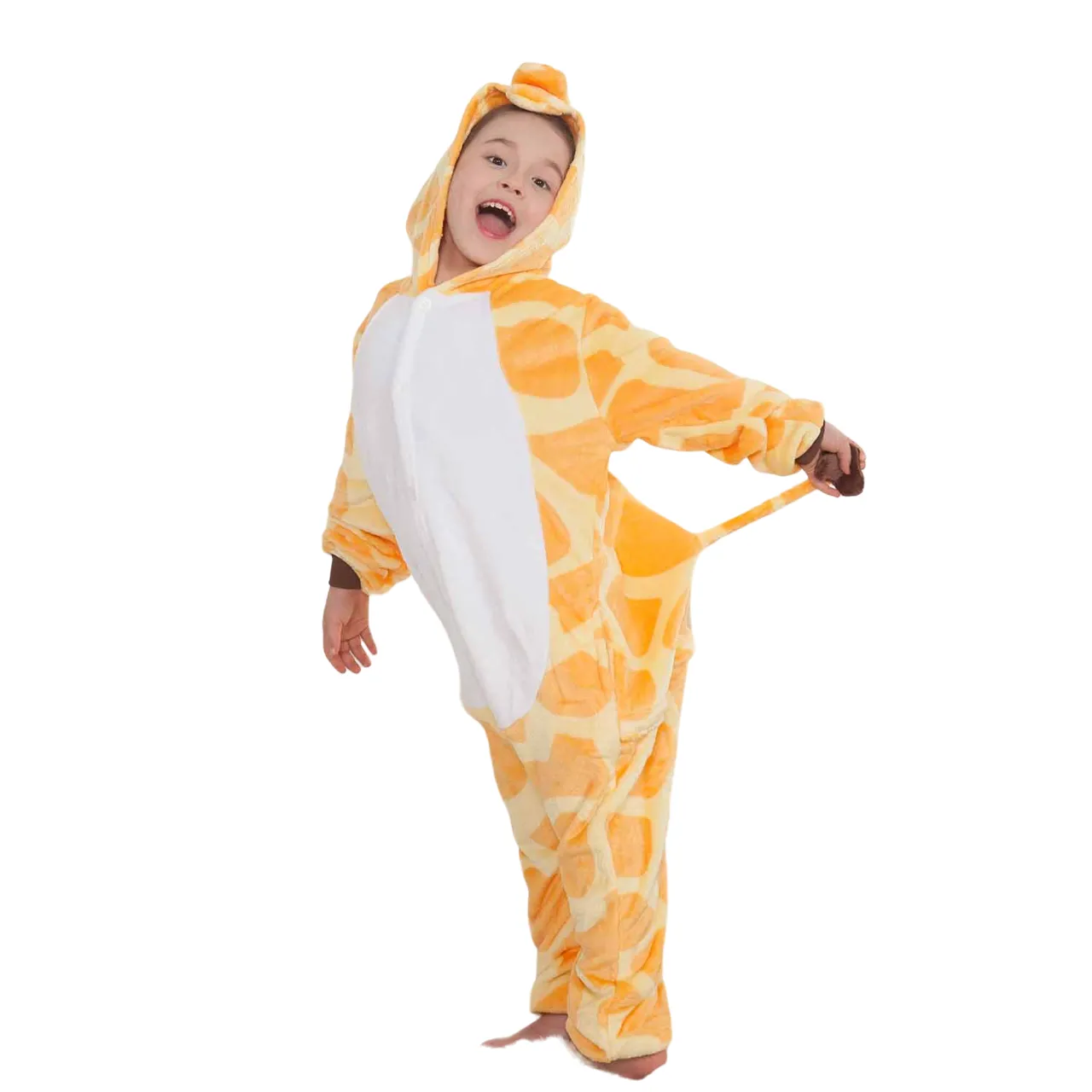 Cozy and Adorable Giraffe Kids Onesie Pajamas - Fleece Animal Costume Sleepwear for Children