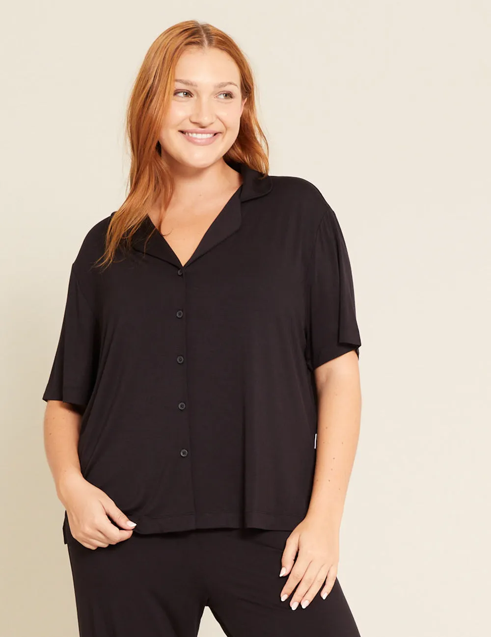 Goodnight Short Sleeve Sleep Shirt - Black