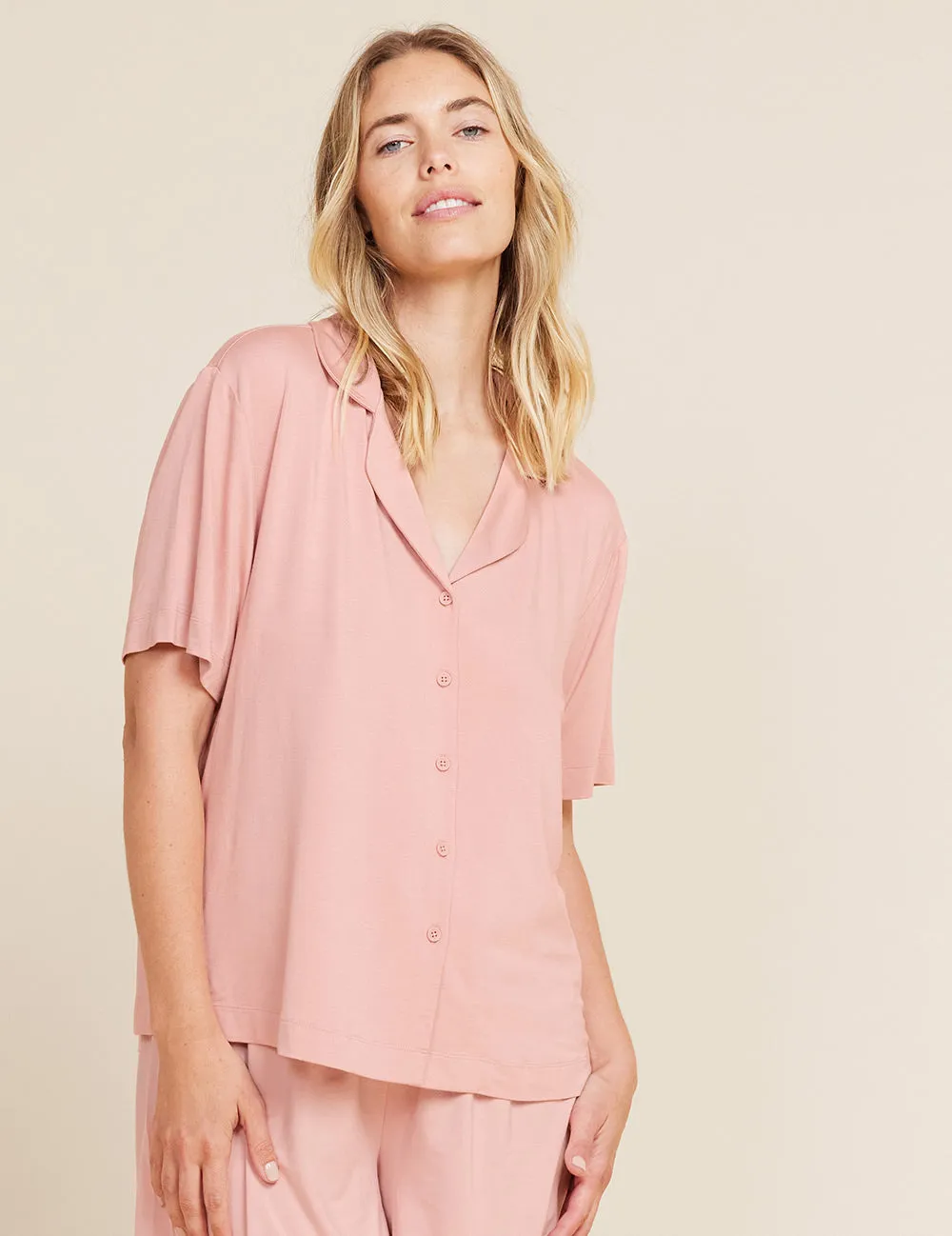 Goodnight Short Sleeve Sleep Shirt - Dusty Pink