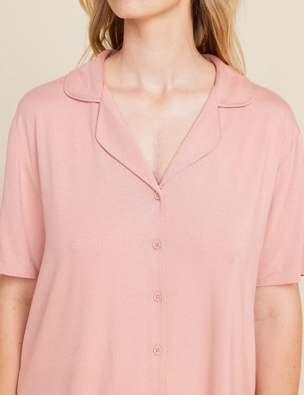 Goodnight Short Sleeve Sleep Shirt - Dusty Pink