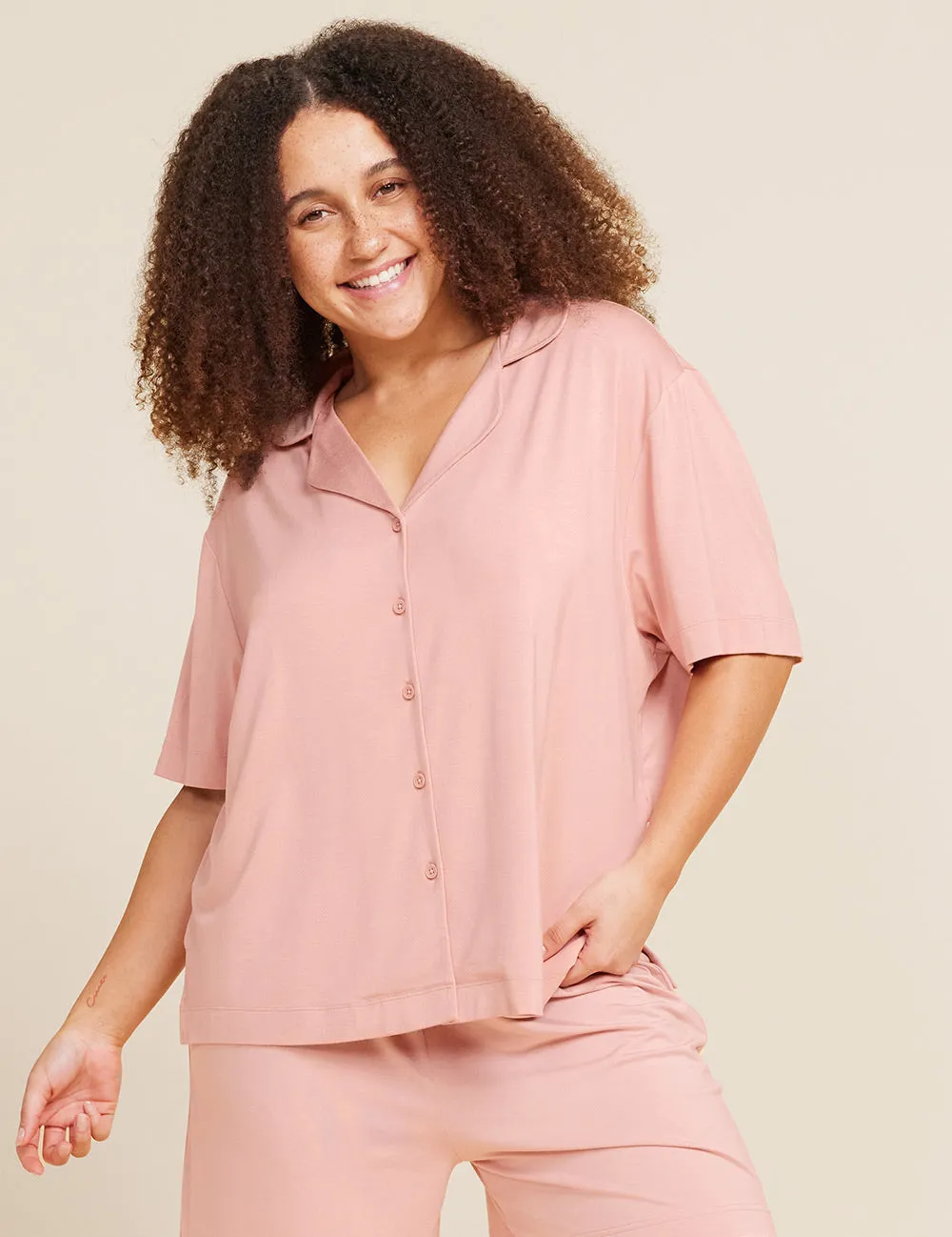 Goodnight Short Sleeve Sleep Shirt - Dusty Pink