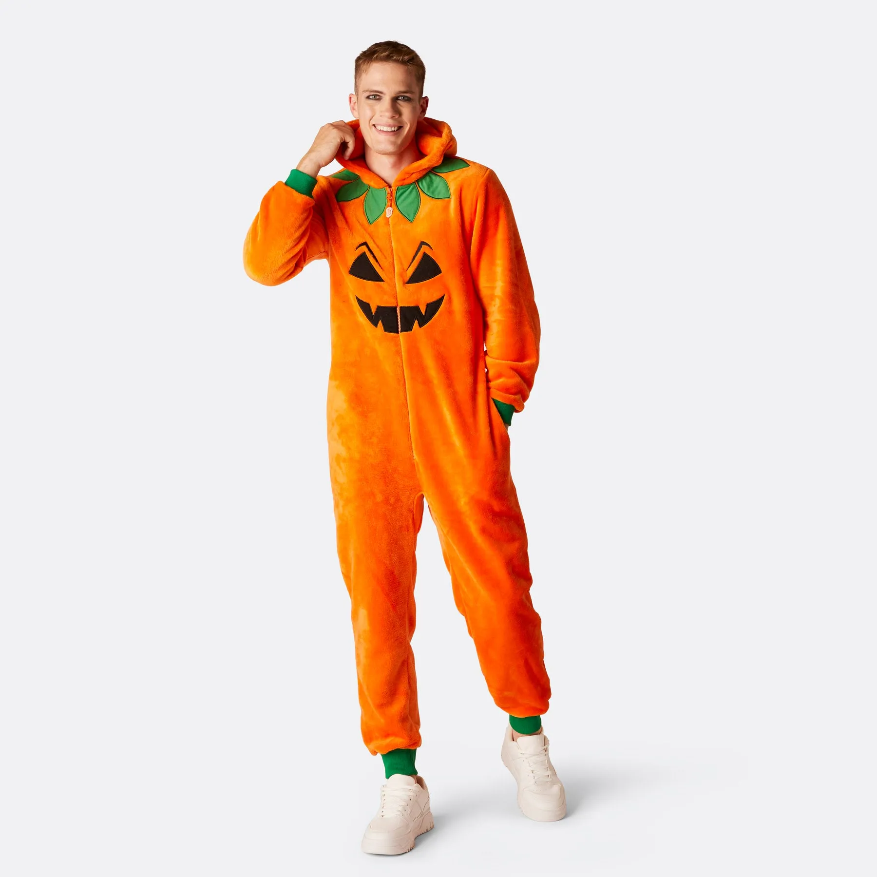 Mens Pumpkin Onesie - Halloween Costume Option