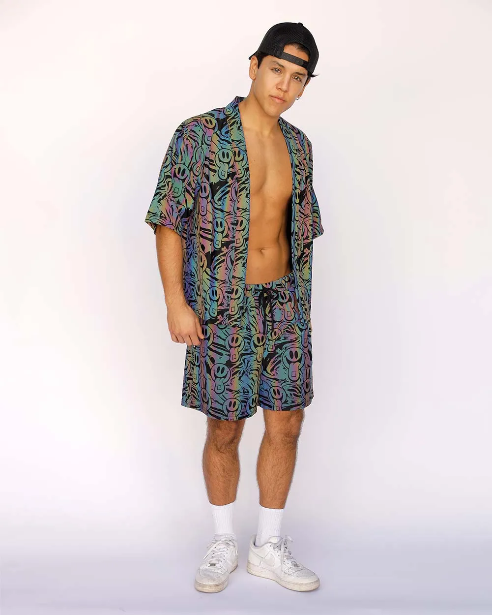 Happy Hour Rainbow Reflective Men's Robe