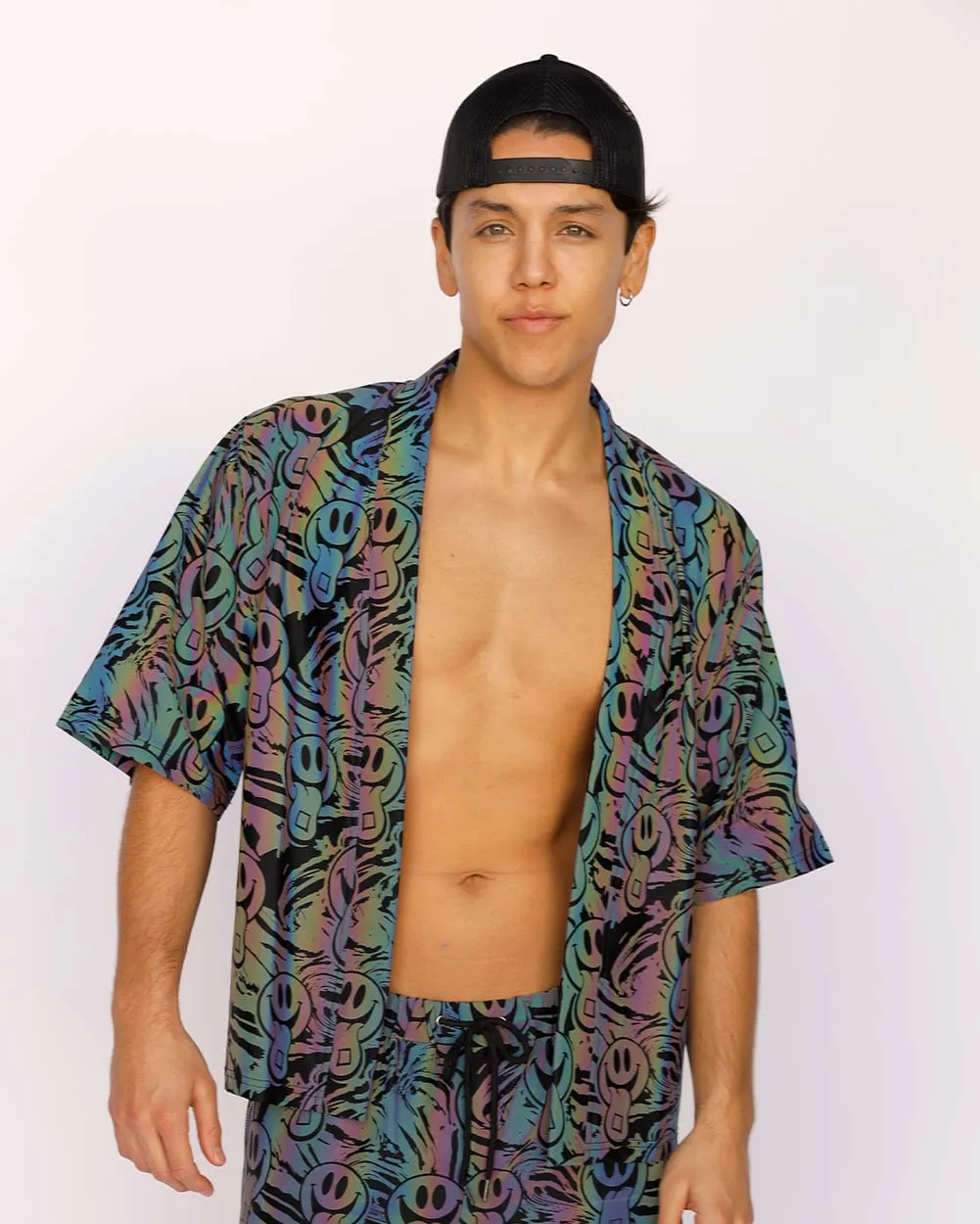 Happy Hour Rainbow Reflective Men's Robe