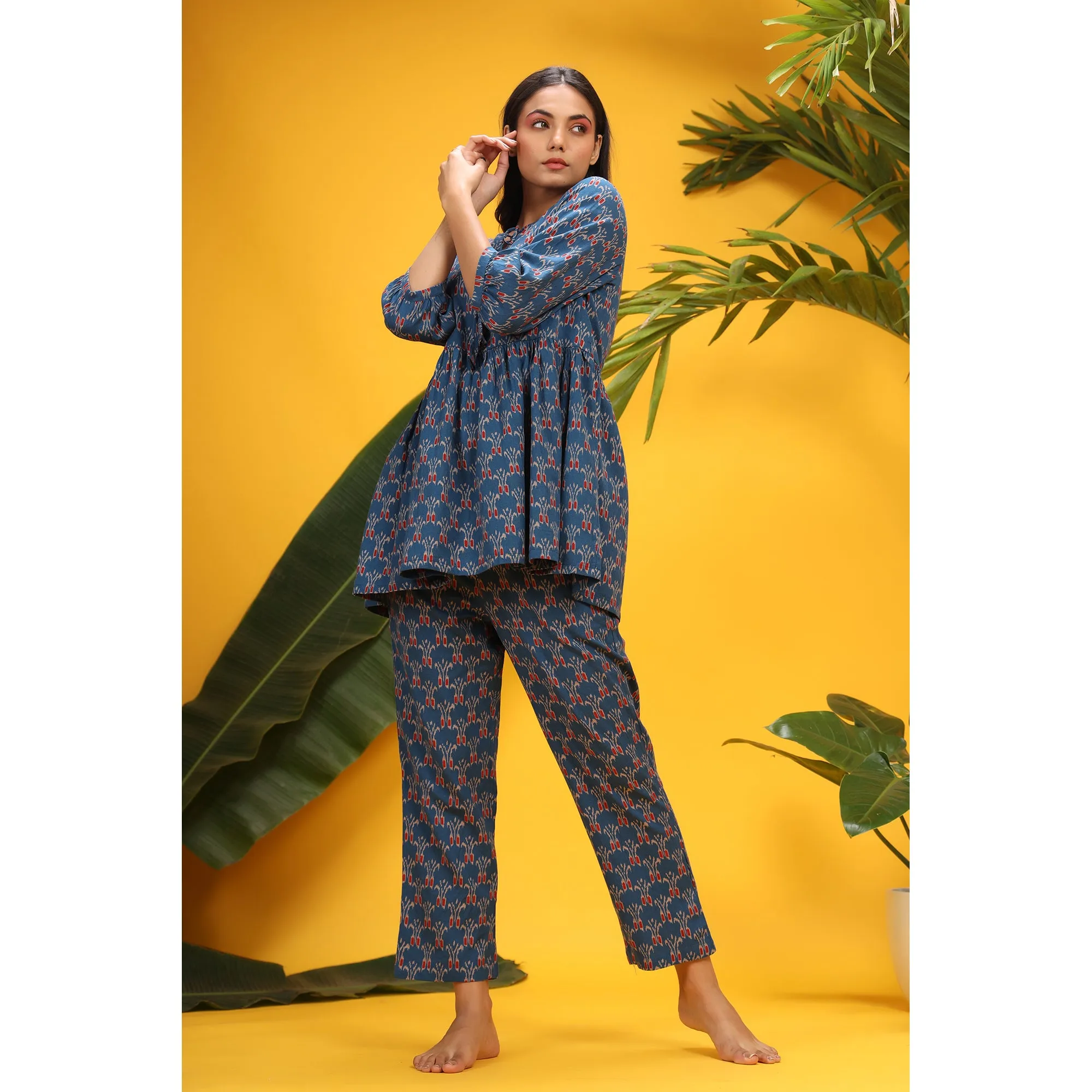 Ikat on Blue Loungewear Set