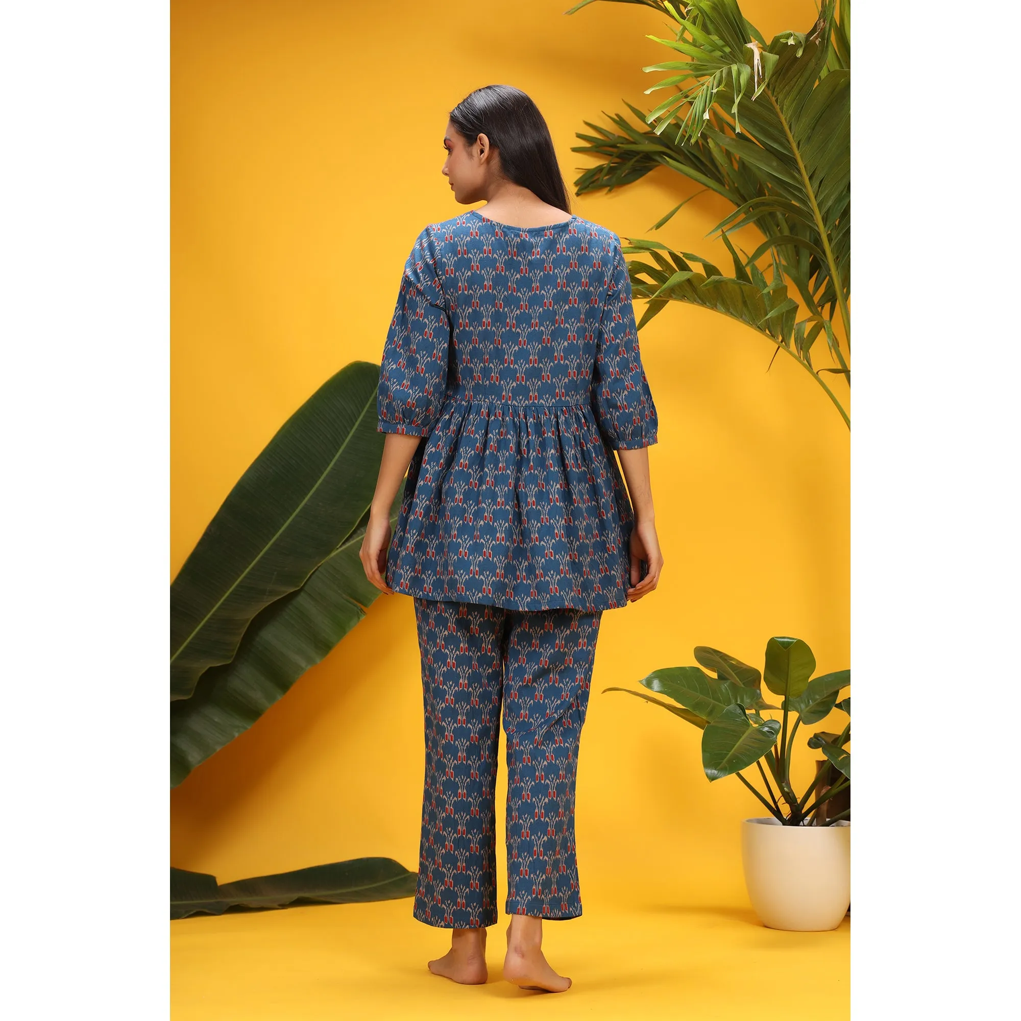 Ikat on Blue Loungewear Set