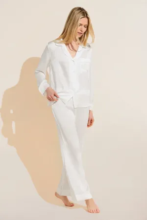 Inez Textured Washable Silk Long PJ Set