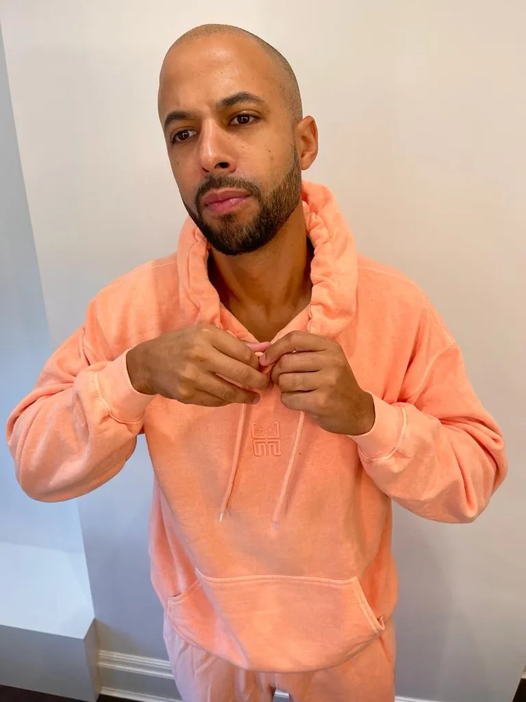 JLS Loungewear Embroidered Peach Hoodie