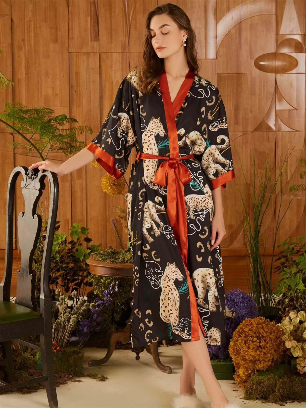 Jungle Animals Kimono Robe